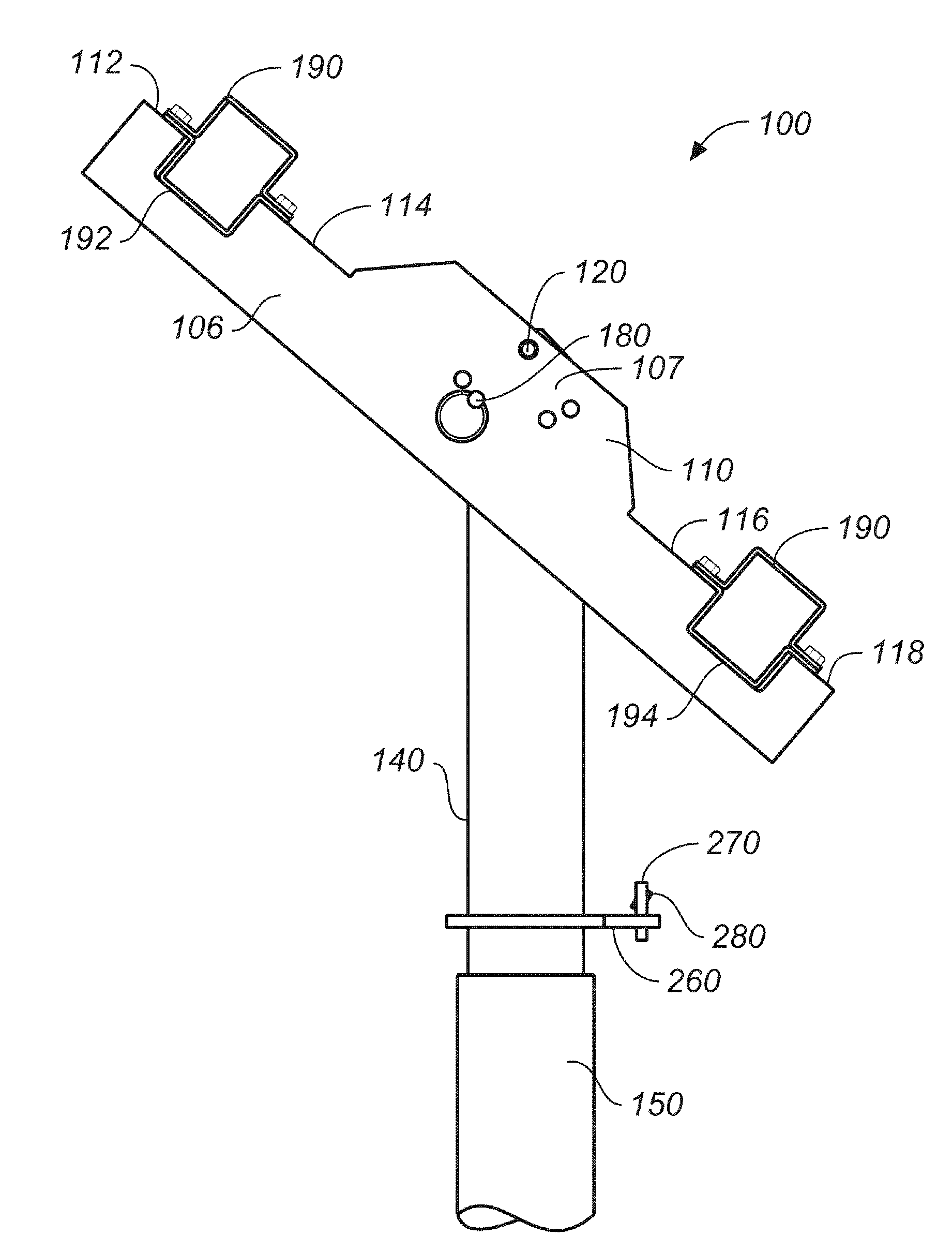 Adjustable tilt solar panel support system