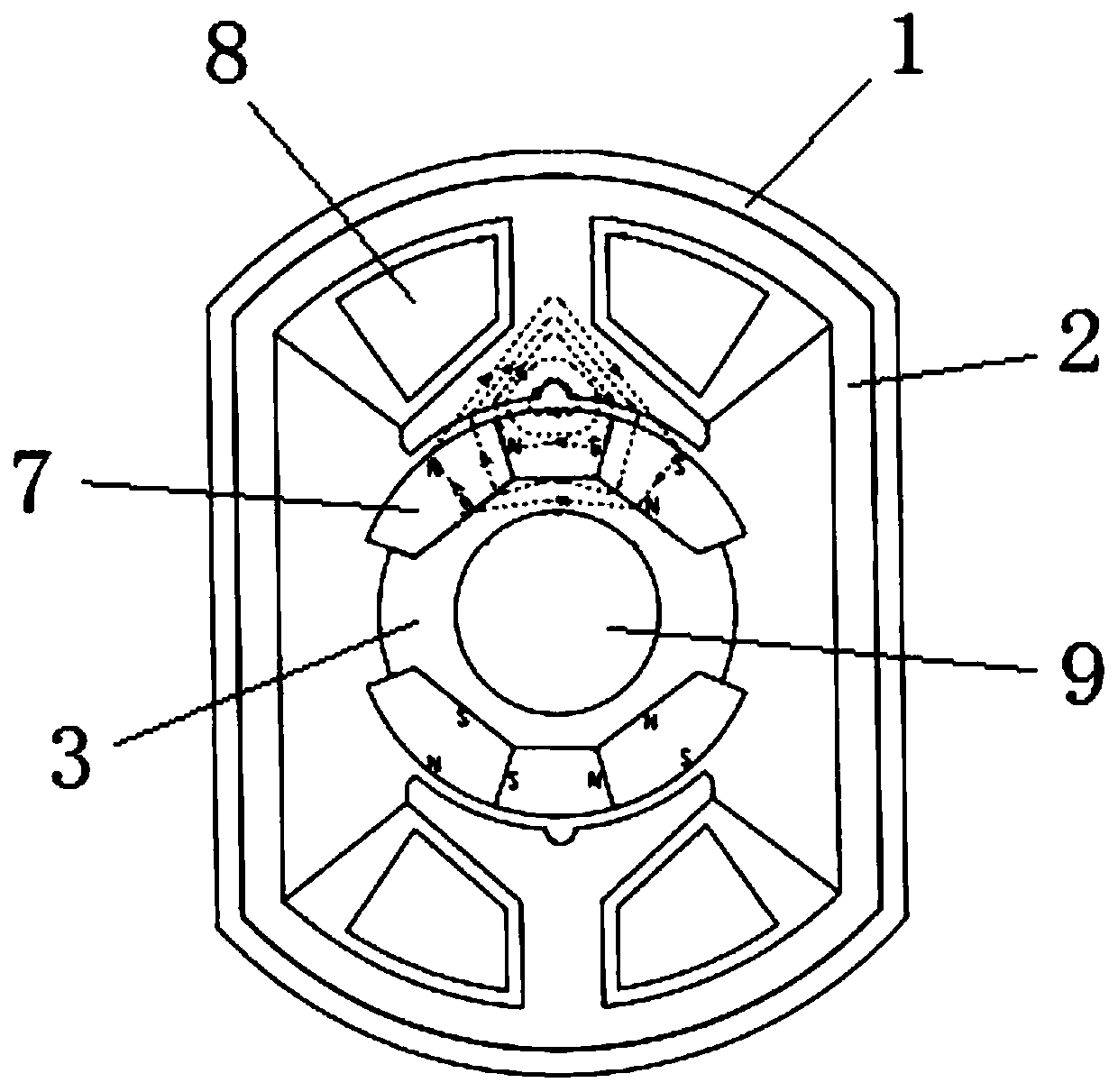 Motor suitable for electric toothbrush and implementation method thereof