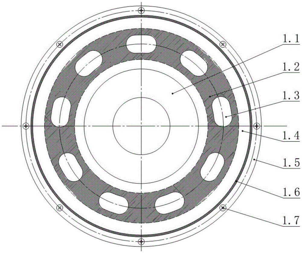 A flow distribution pair for a torque-balanced water hydraulic axial piston pump