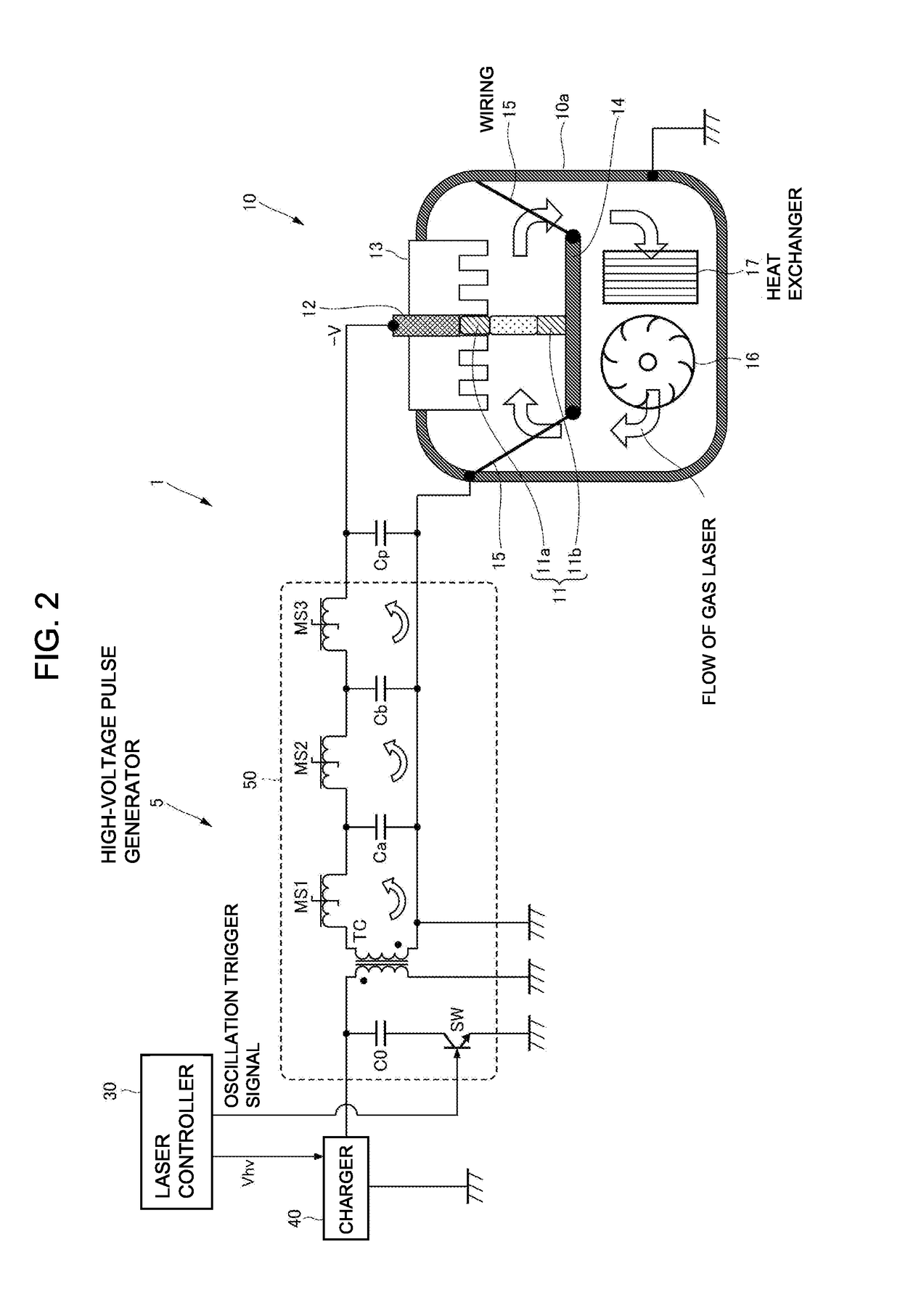 High-voltage pulse generator and gas laser apparatus