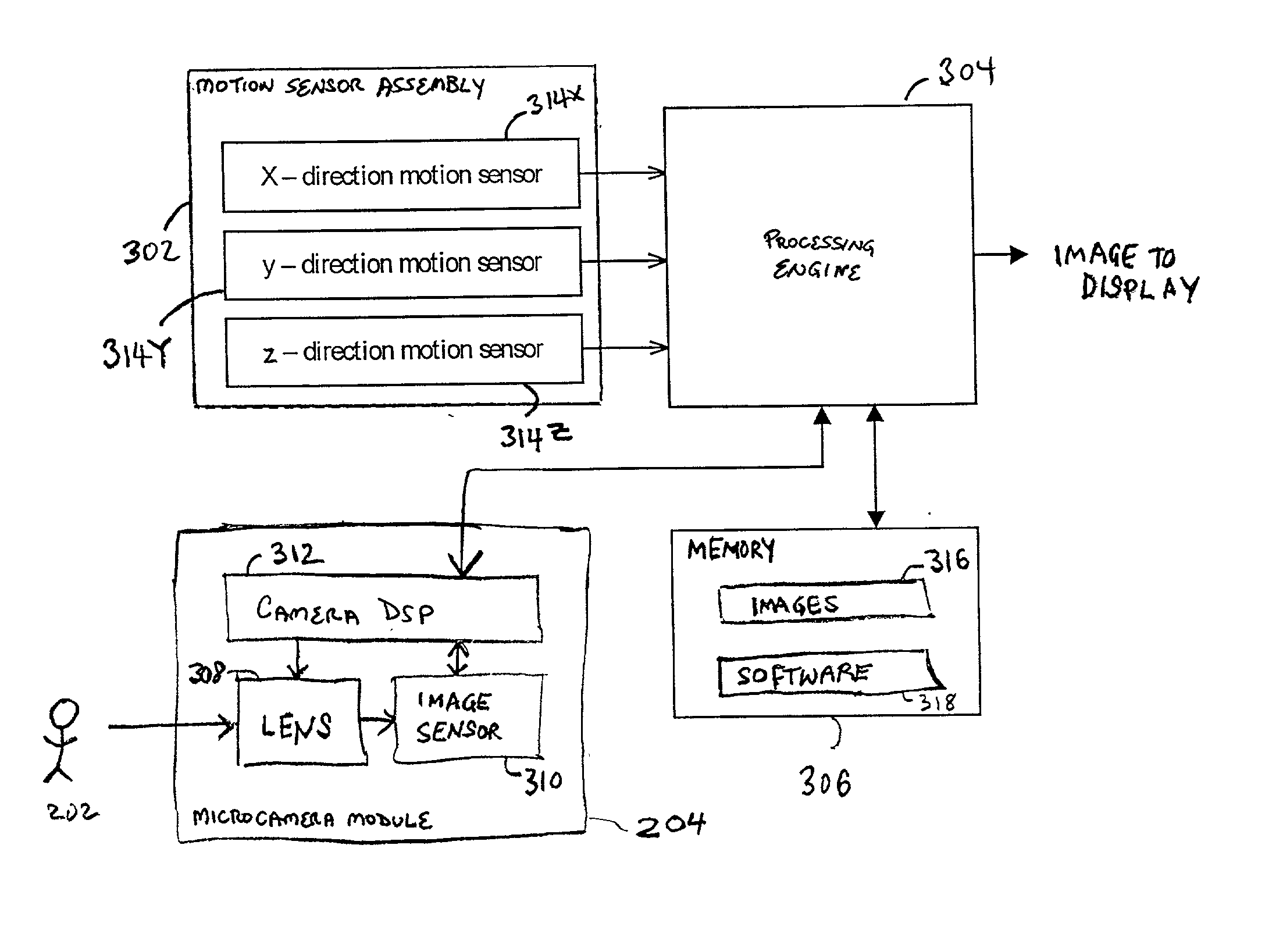 Method and handheld device for obtaining an image of an object by combining a plurality of images