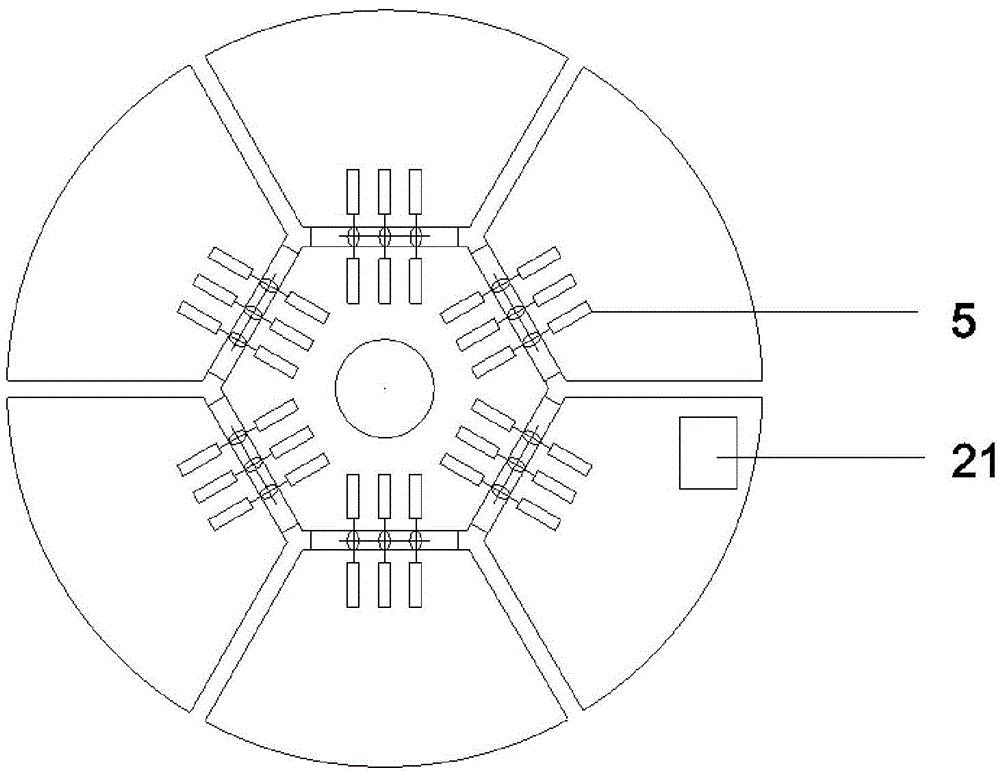 On-sea floating-type wind power generation platform capable of collecting wave energy and gathering group