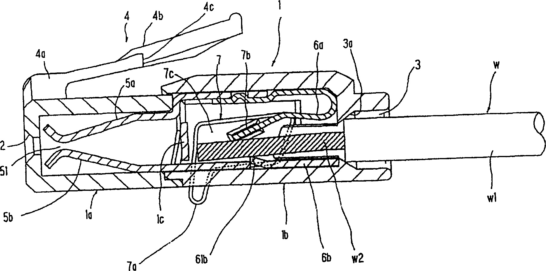 Horn connection line plug and horn terminal and corresponding horn connector system