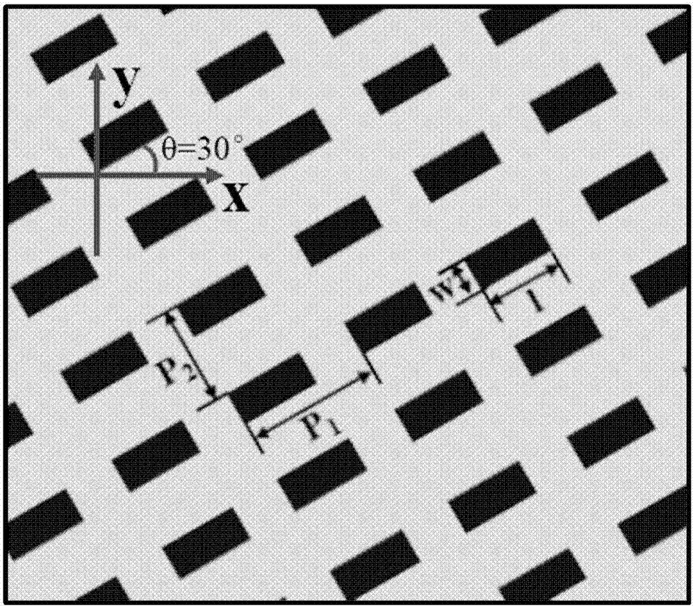 Transmission-type metal metamaterial beam polarization distribution transform device