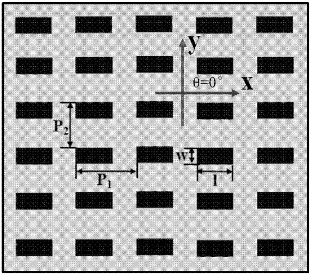 Transmission-type metal metamaterial beam polarization distribution transform device