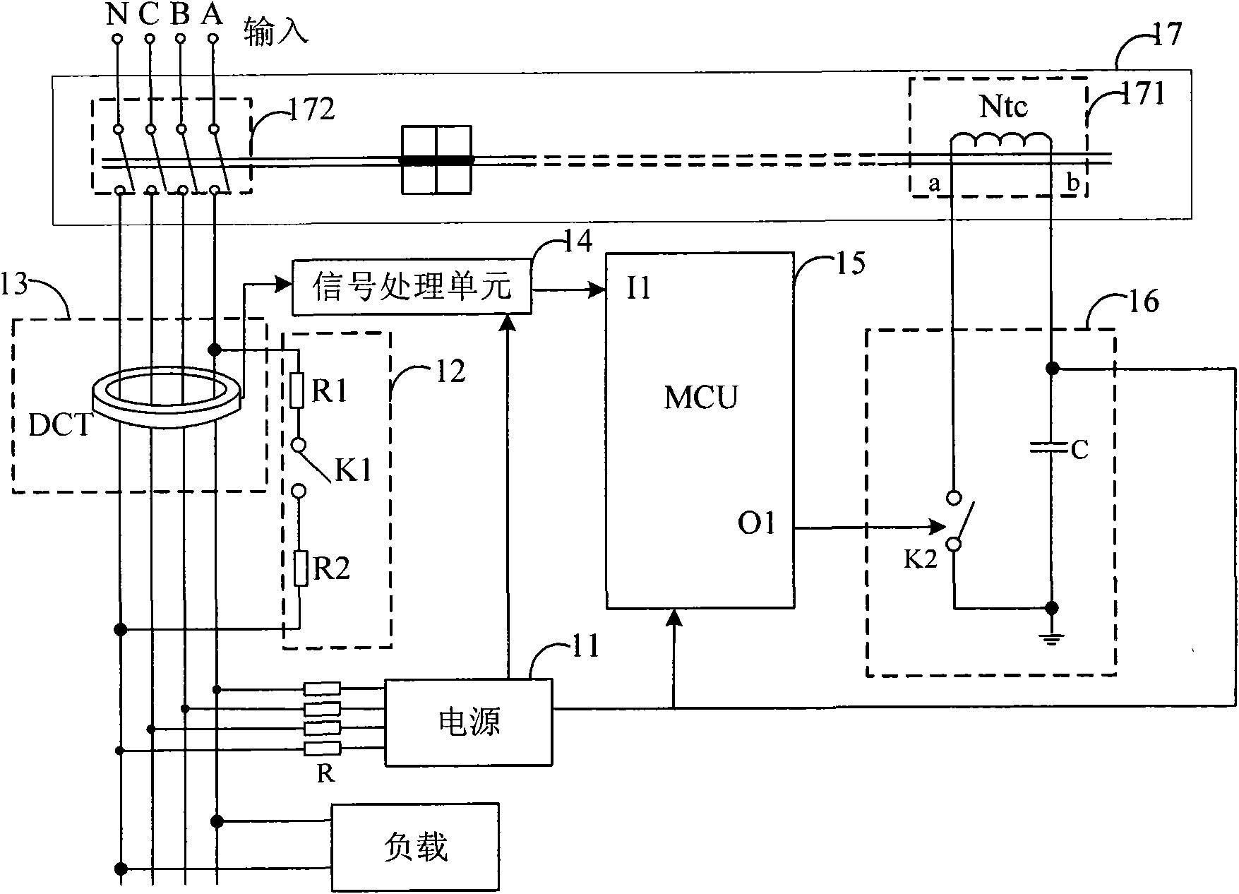 RCD (Residual Current Device) detection device and detection method