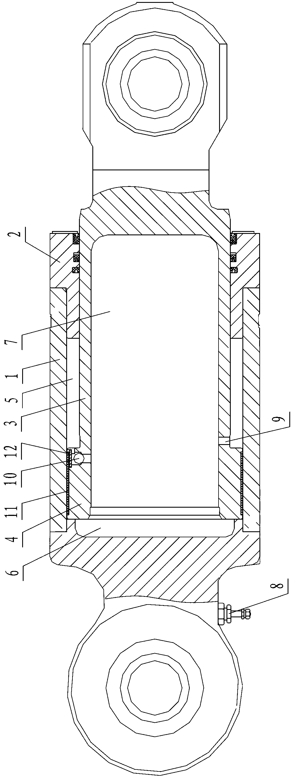 Rear suspension oil cylinder for heavy-duty industrial mining vehicle