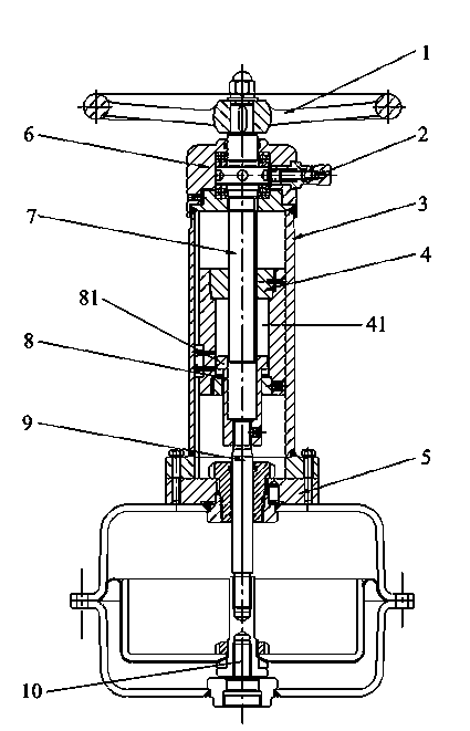 Top mounted hand wheel mechanism