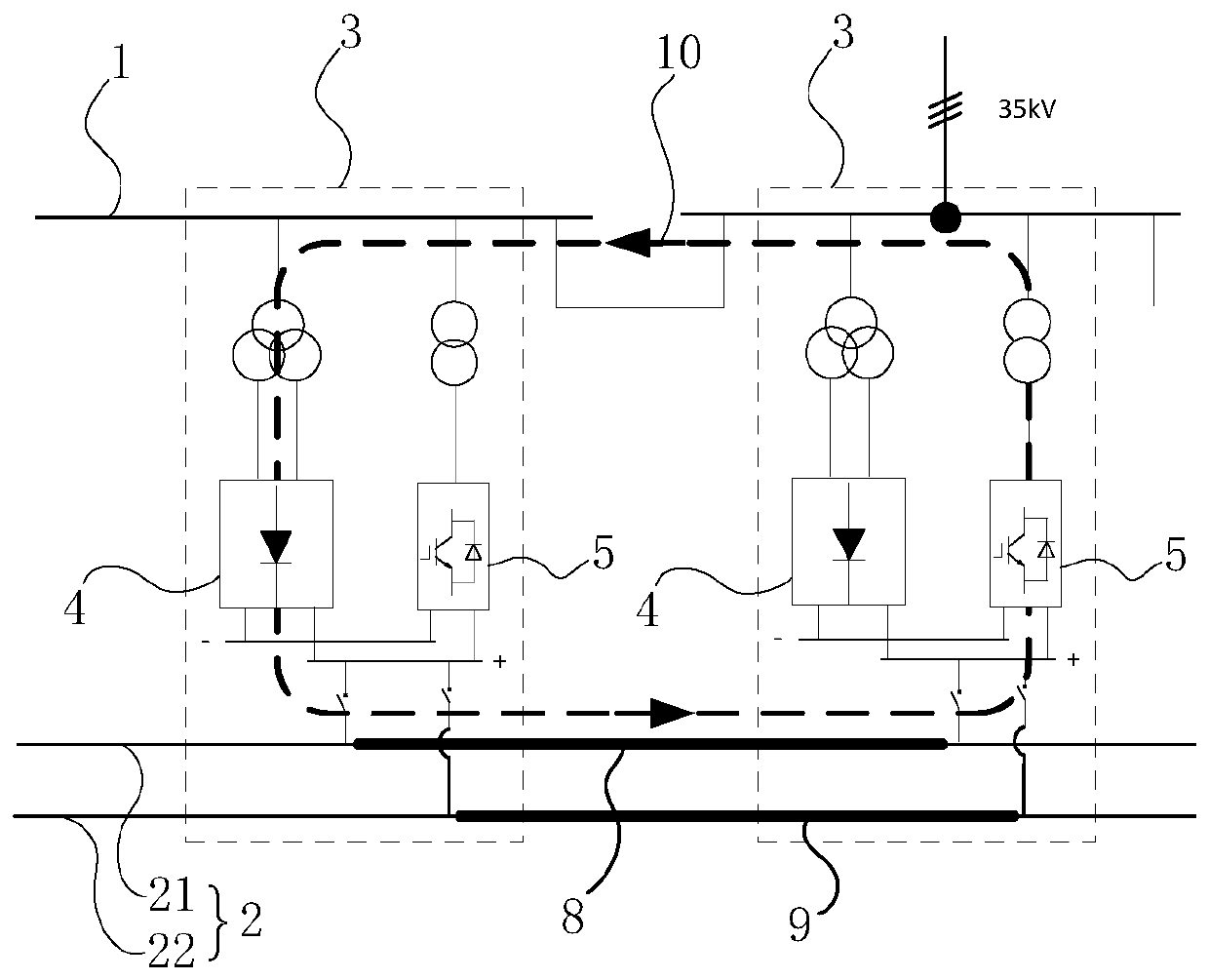 Catenary ice-melting system with energy self-circulation