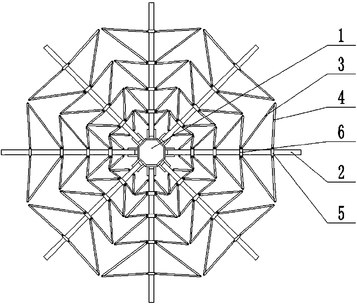 Space folding and unfolding mechanism with crank slide blocks as folding and unfolding units and connected by flexible hinges