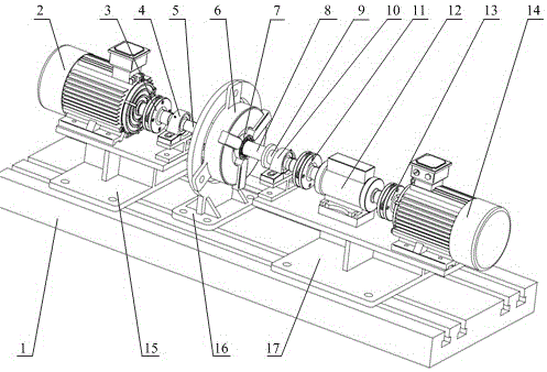 Chuck clamping type multi-specification rolling bearing fault simulation experiment platform mounted on basis of stepped shaft