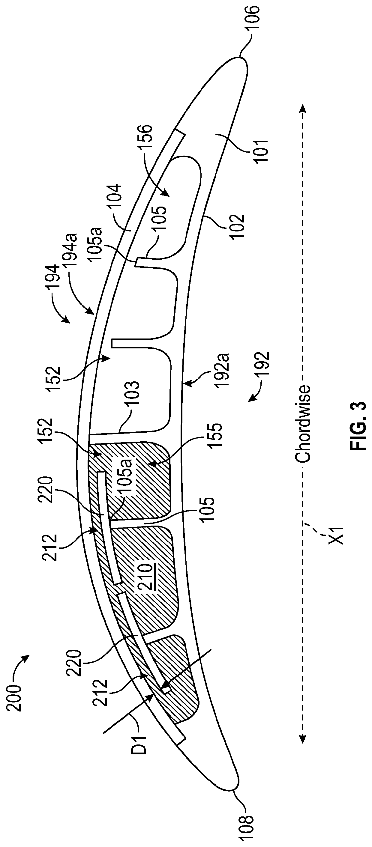 Hollow fan blade constrained layer damper