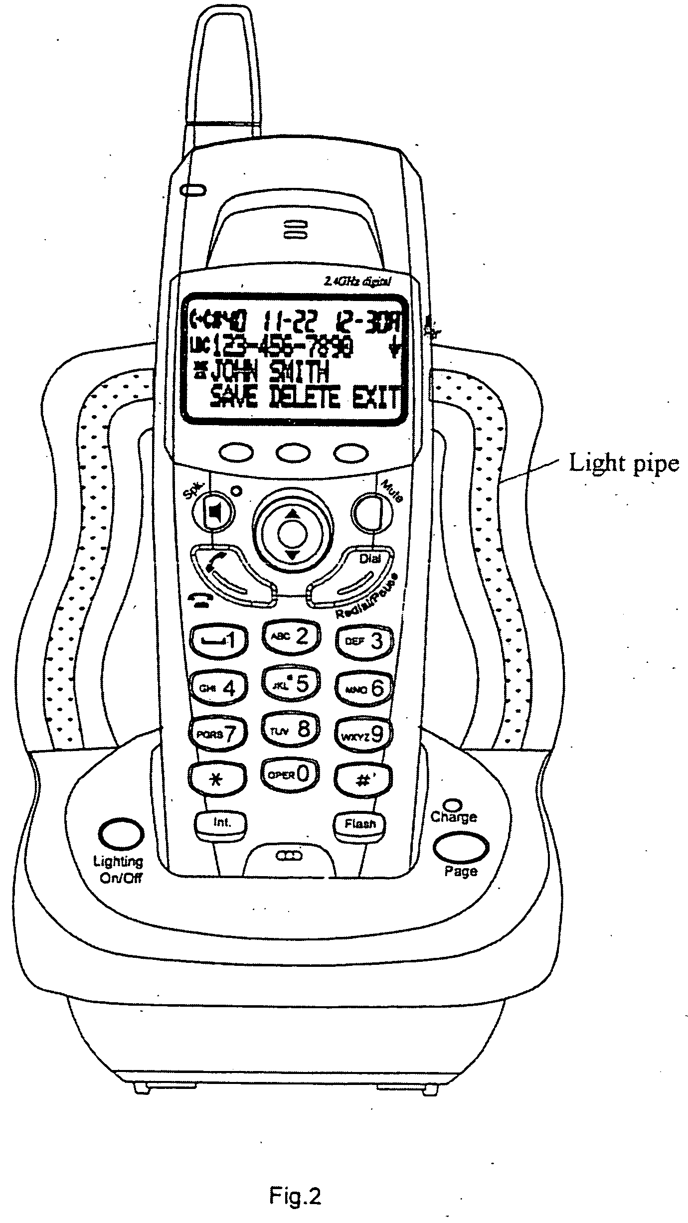 Telephone device with ornamental lighting