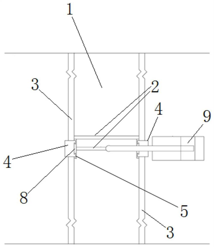 Sliding type steel support erecting device