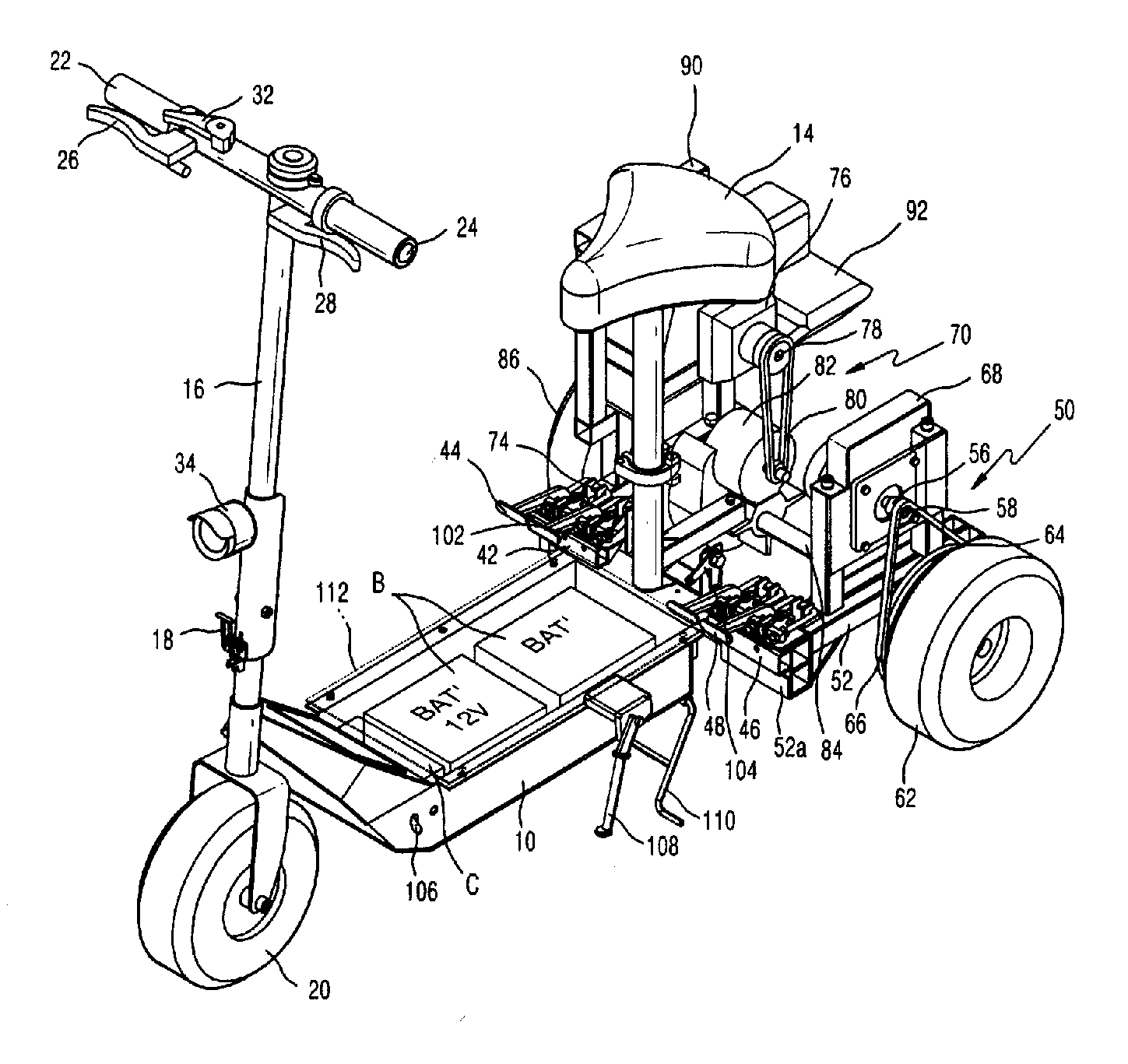 Wheel exchangeable scooter