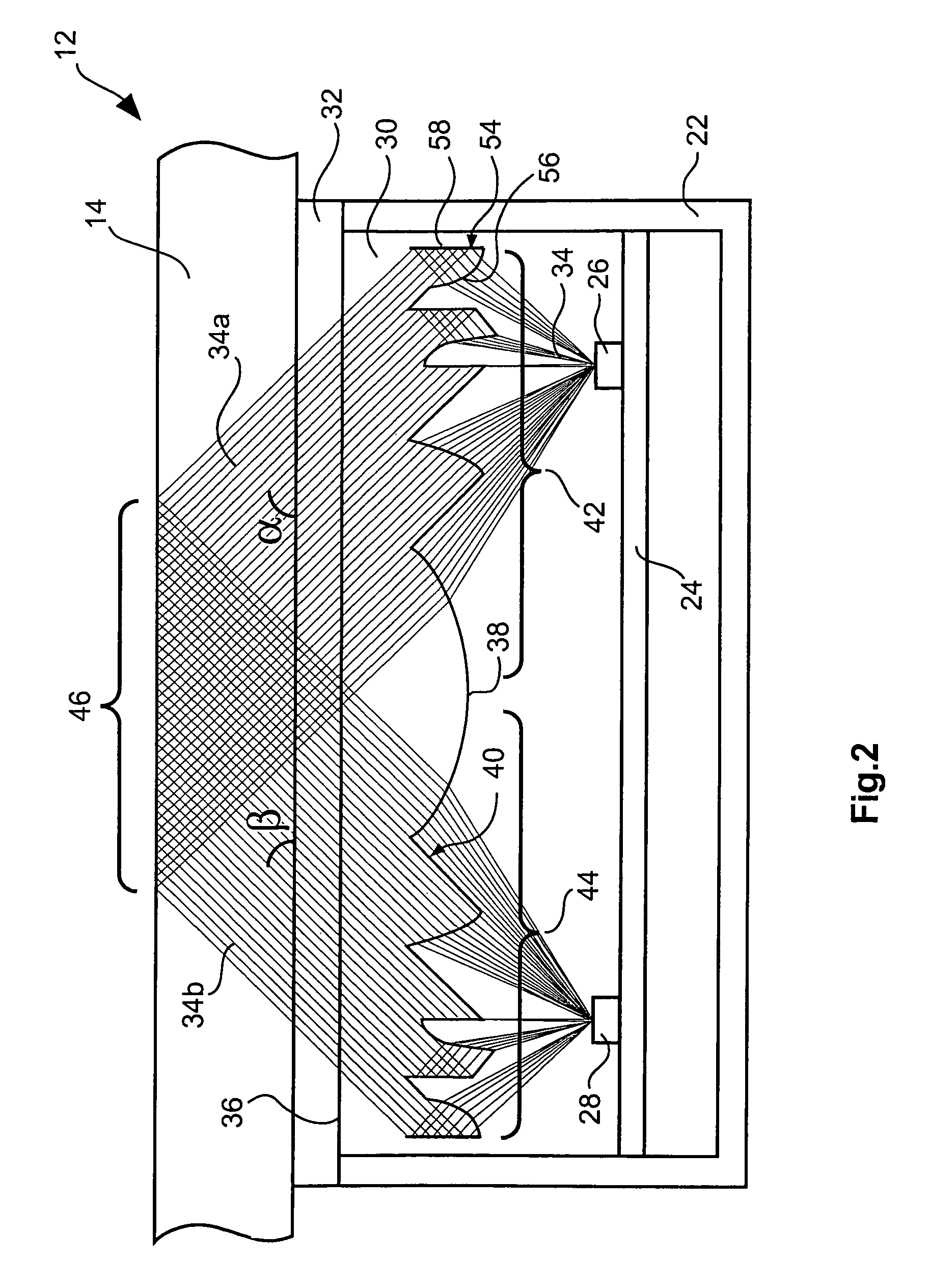 Optical sensor device for detecting wetting