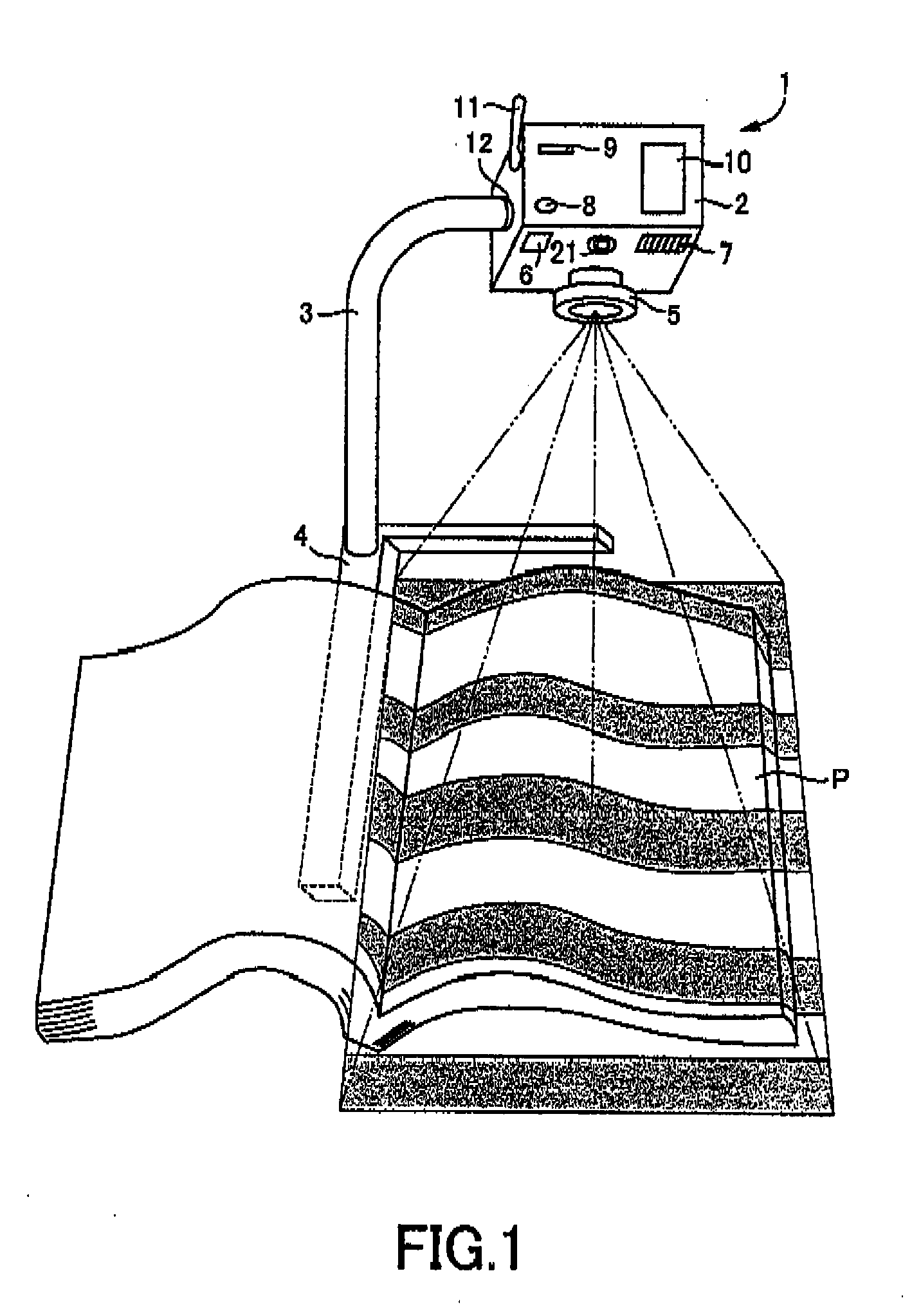 Three-dimensional object information acquisition using patterned light projection with optimized image-thresholding