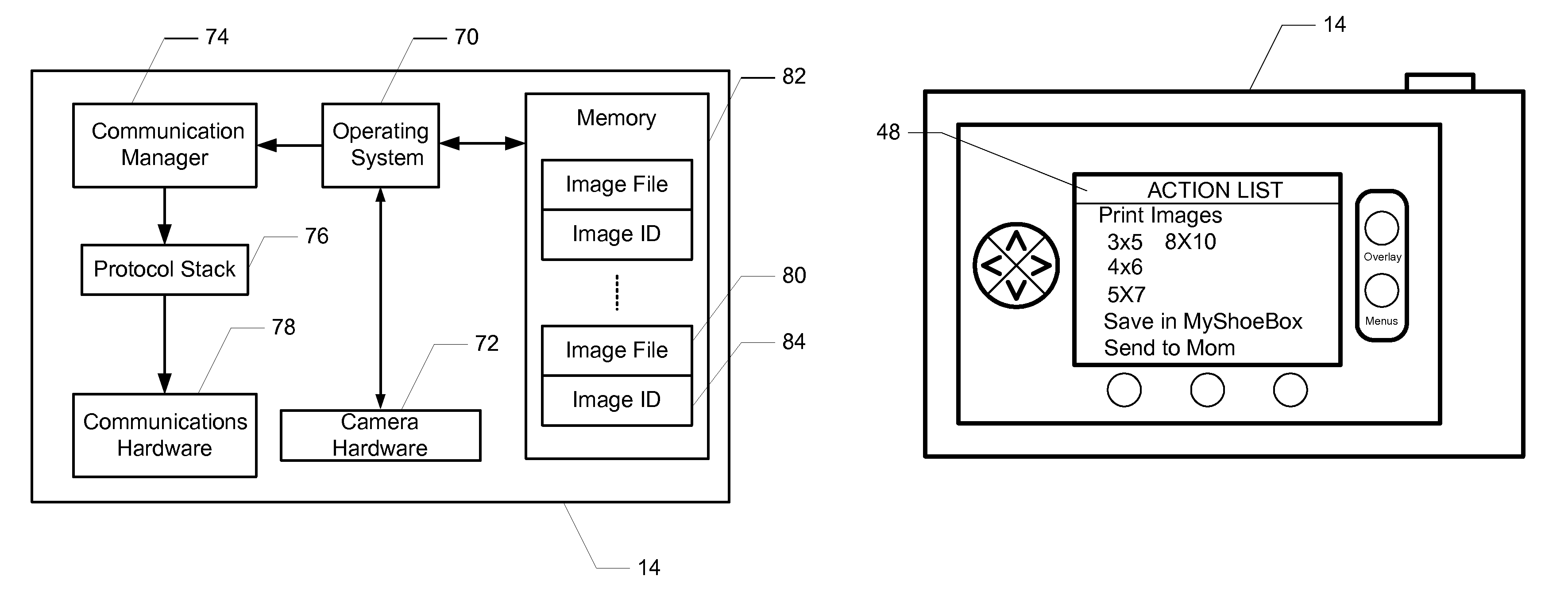 Transmission bandwidth and memory requirements reduction in a portable image capture device