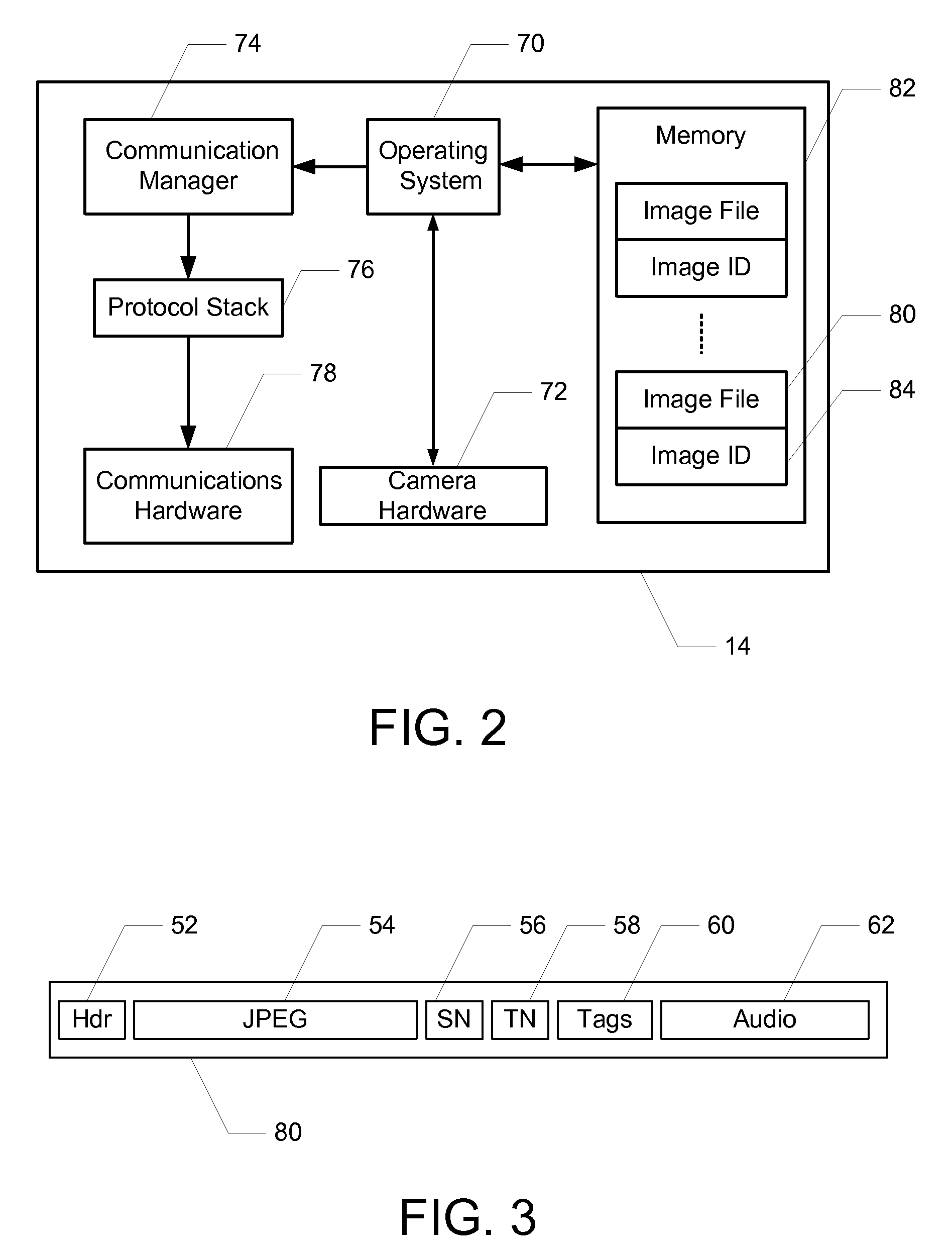 Transmission bandwidth and memory requirements reduction in a portable image capture device