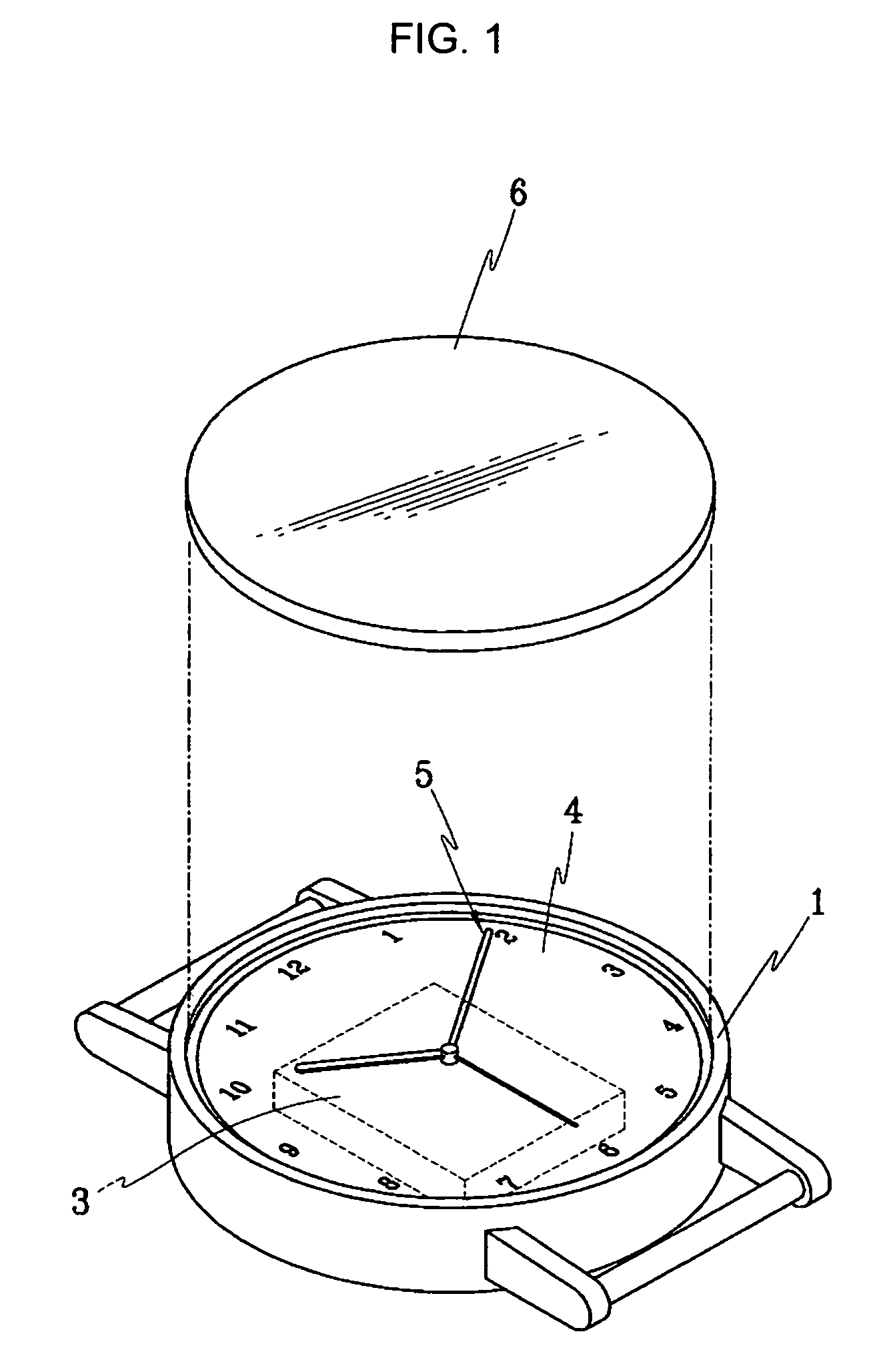 Watch assembly having a dial integrally formed in the watch-glass