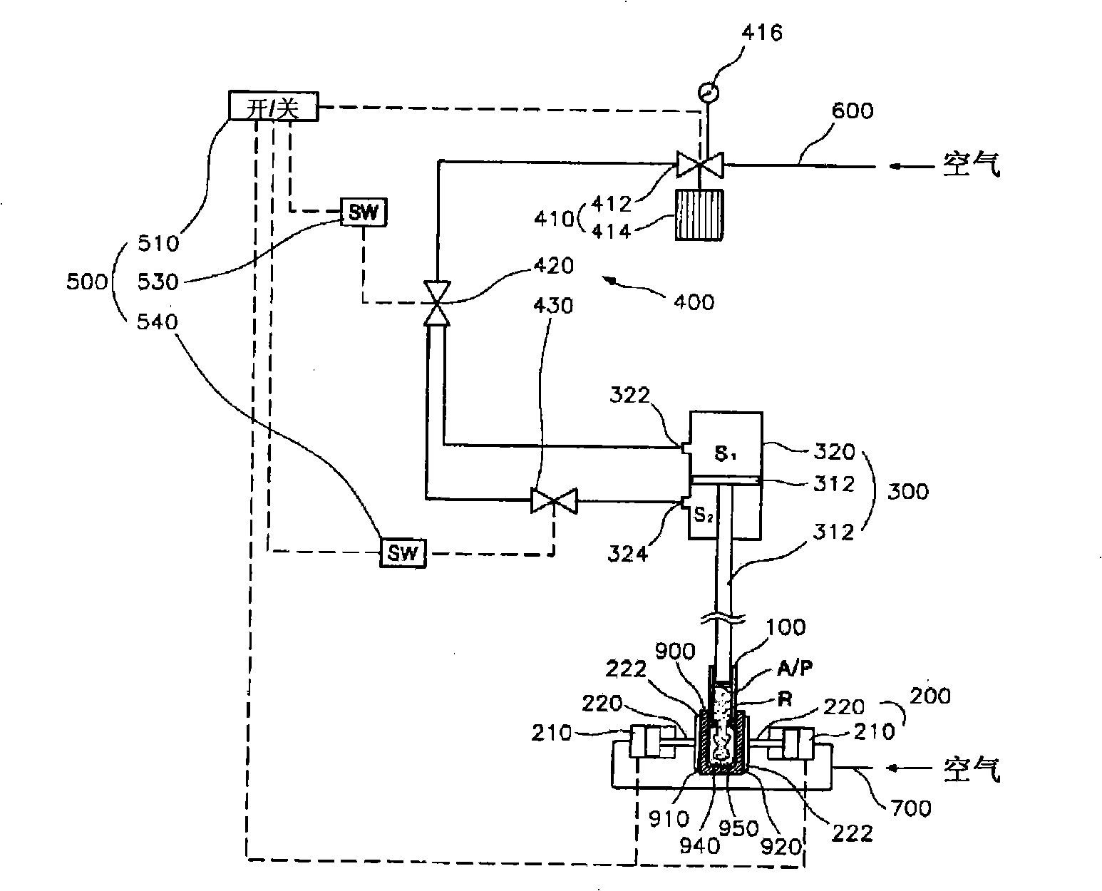 Denture forming machine for dental use