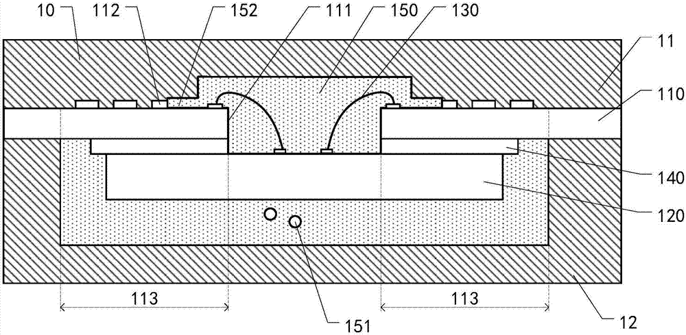 Window type ball grid array packaging module