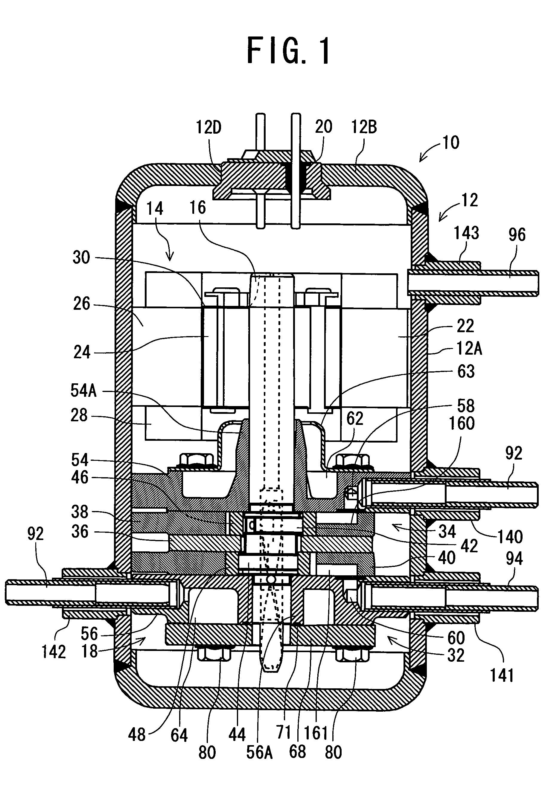 Rotary compressor having a stepped cover of a discharge muffler chamber