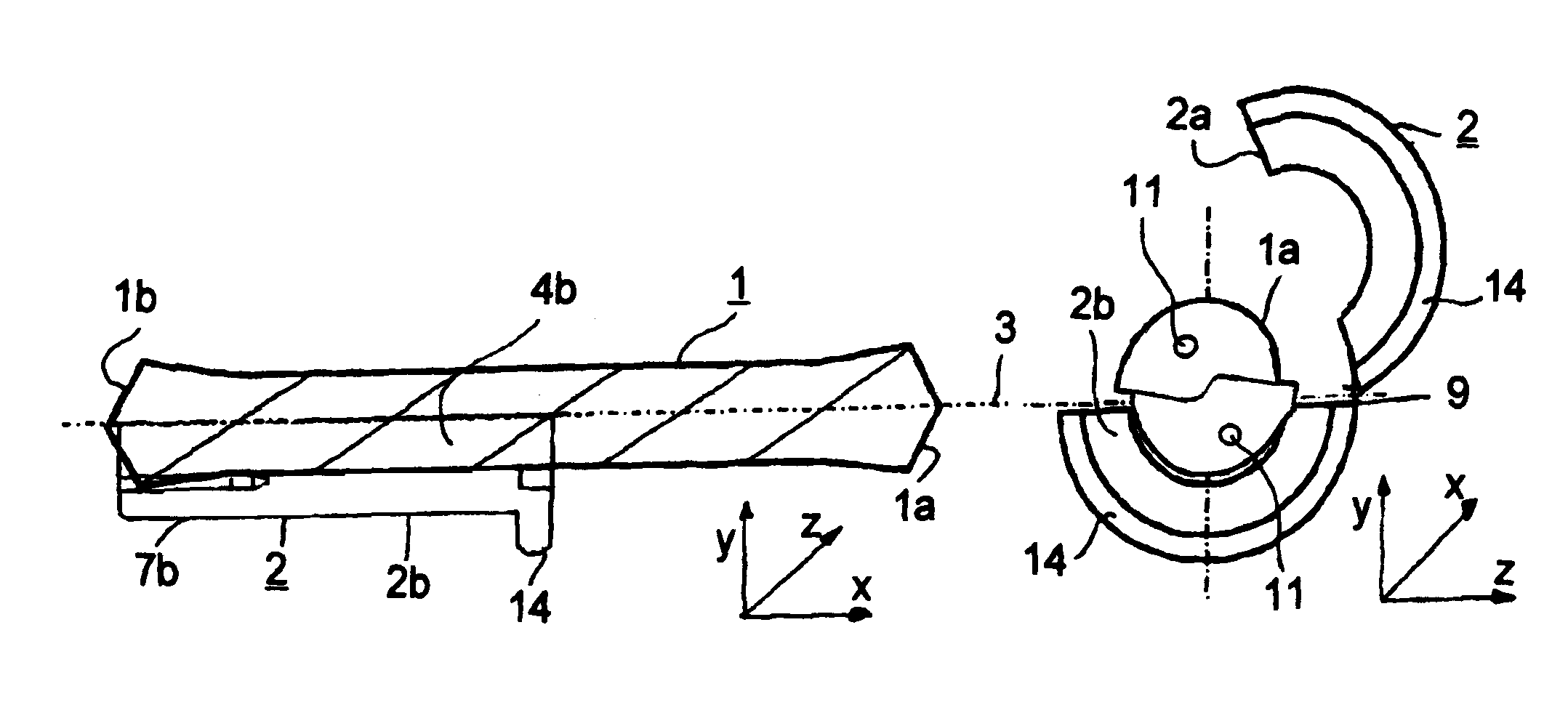 Combination of the chucking device and a drill and a chucking device for a drill with cutting tips on both ends