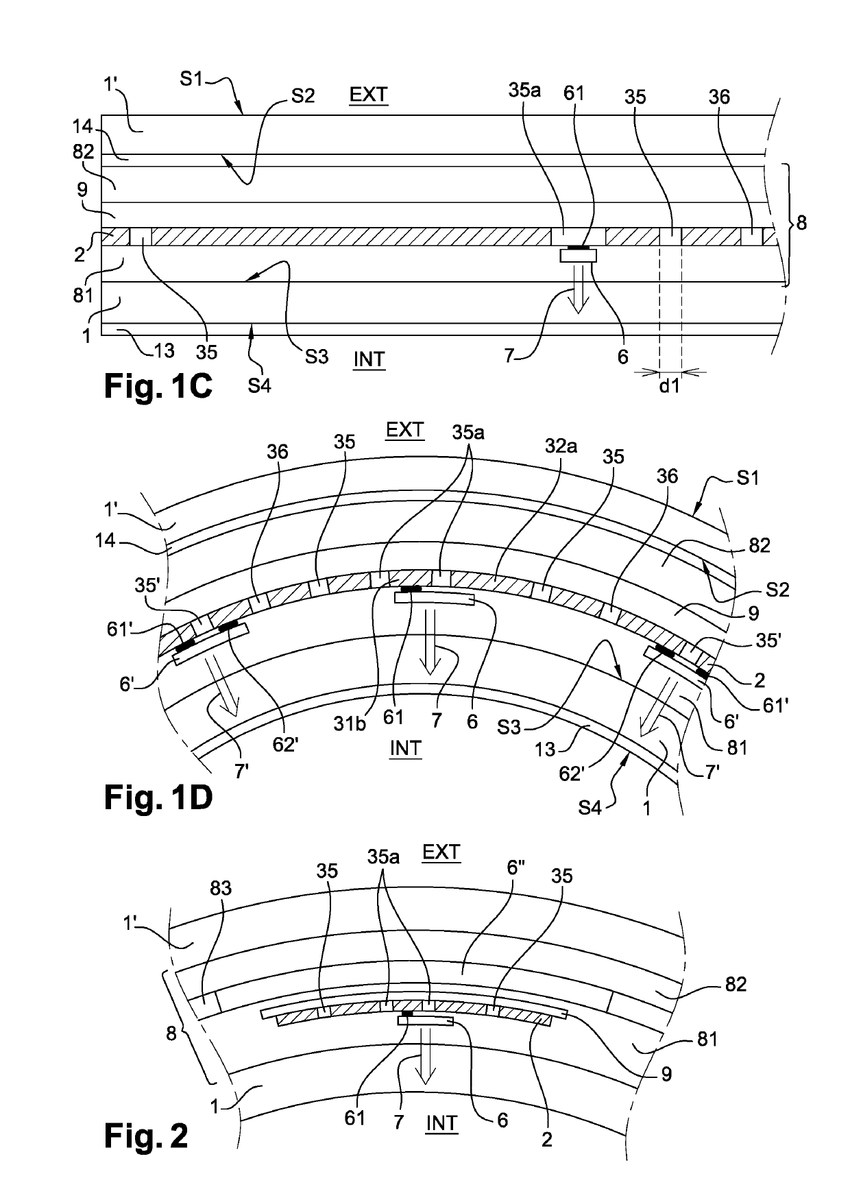 Lighting laminated glazing with a capacitive touch sensitive device and a light emitting diode and the manufacturing