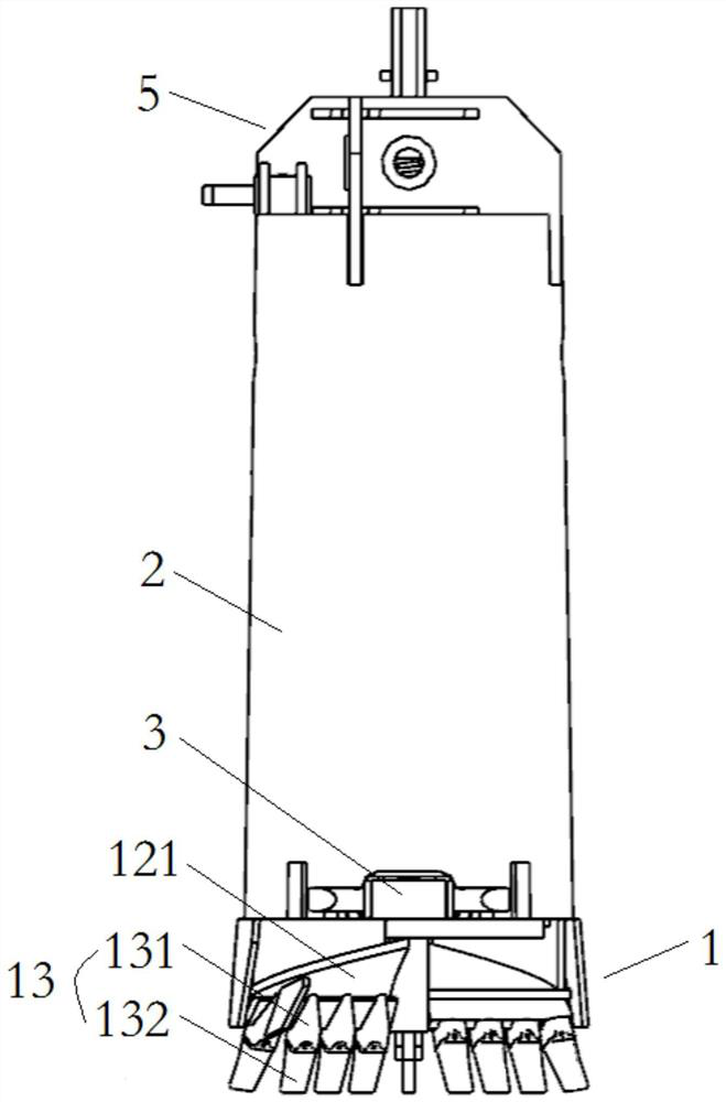 Bottom drilling structure, rotary drilling bucket and rotary drilling rig