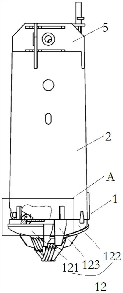 Bottom drilling structure, rotary drilling bucket and rotary drilling rig