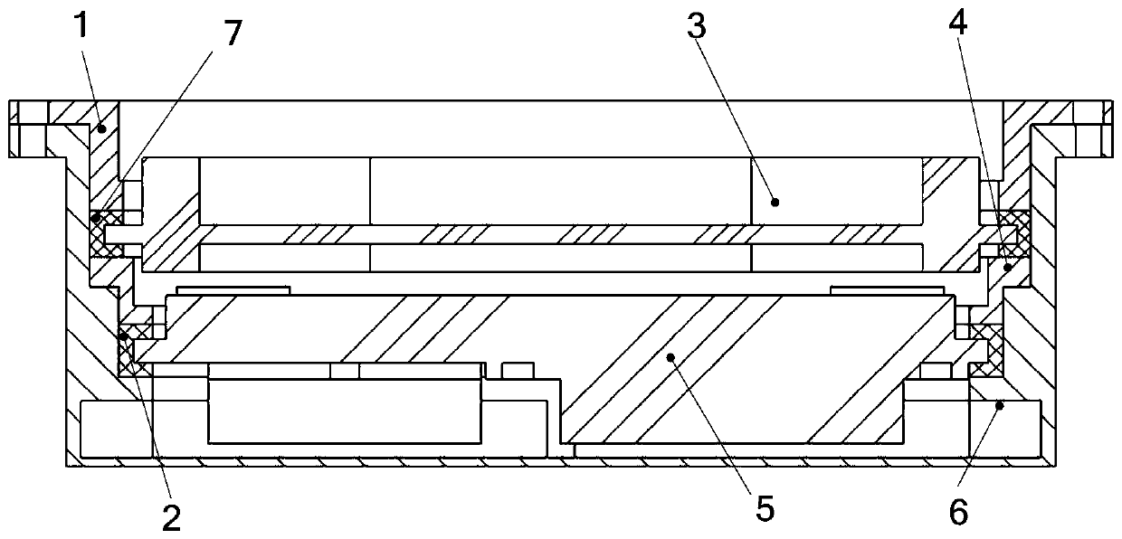 A circular circuit board buffer vibration isolation structure