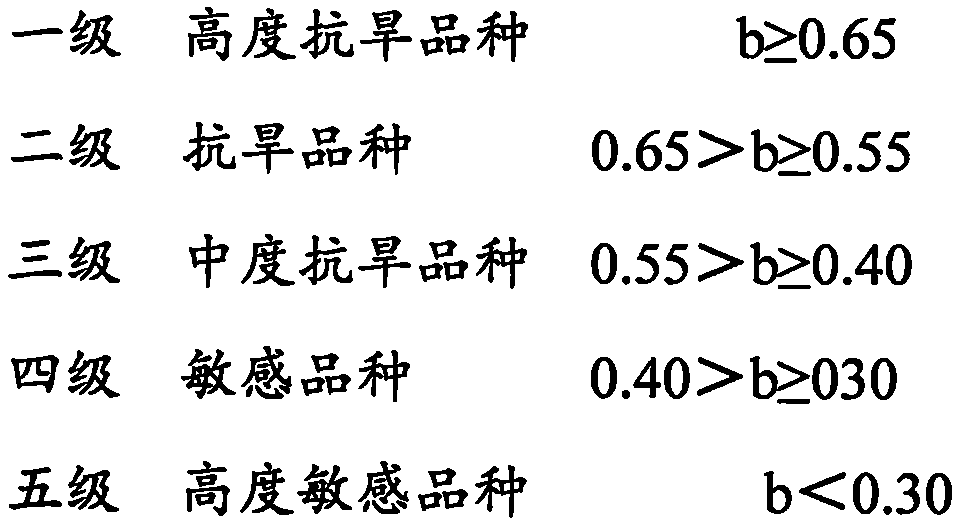 Identification method for drought resistance of soybean