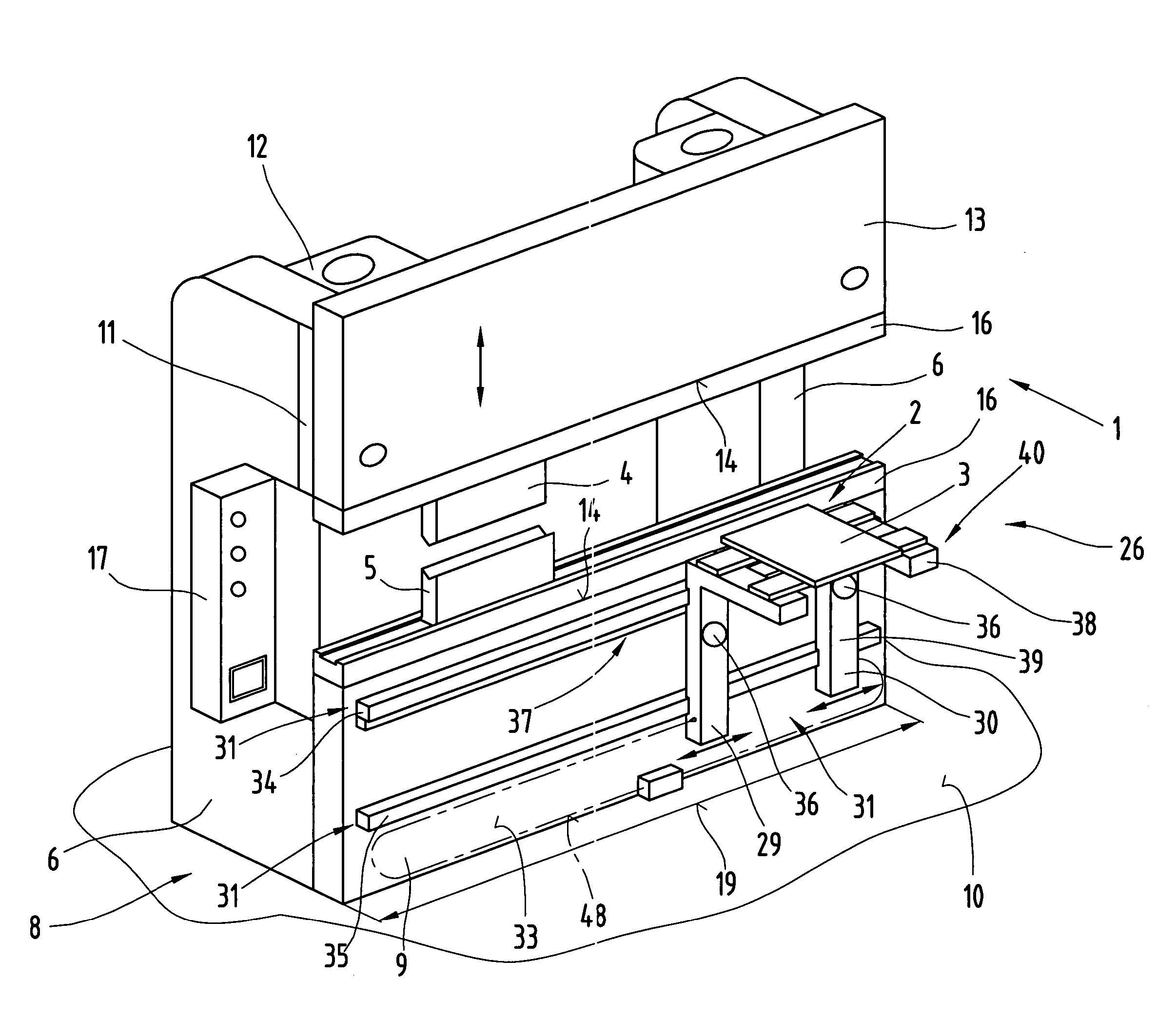 Metal sheet folding device with depositing/positioning device