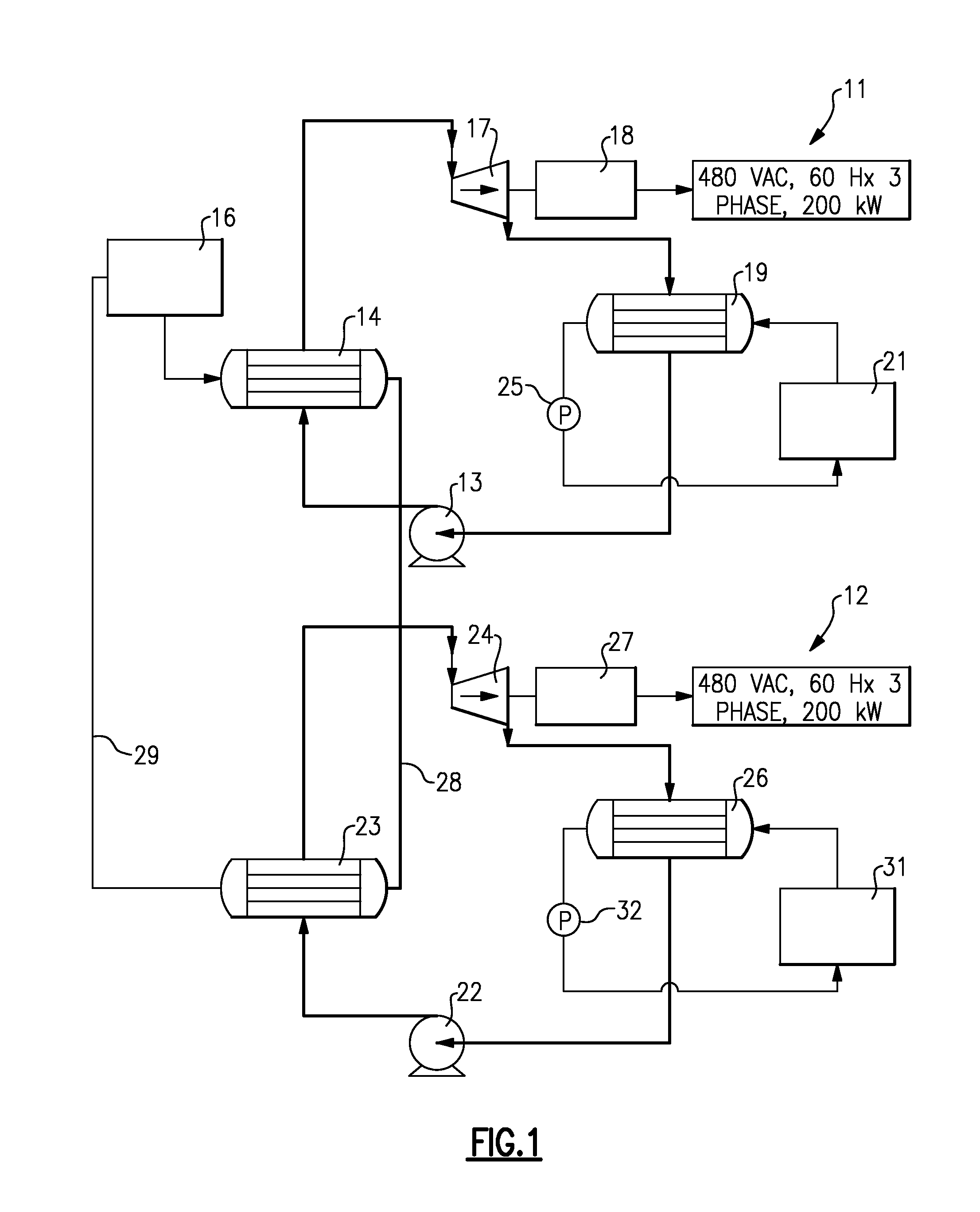 Cascaded condenser for multi-unit geothermal orc