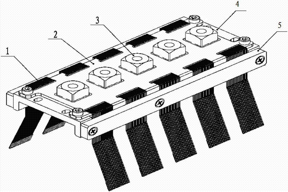 Combined brush assembly for wind power sliding ring