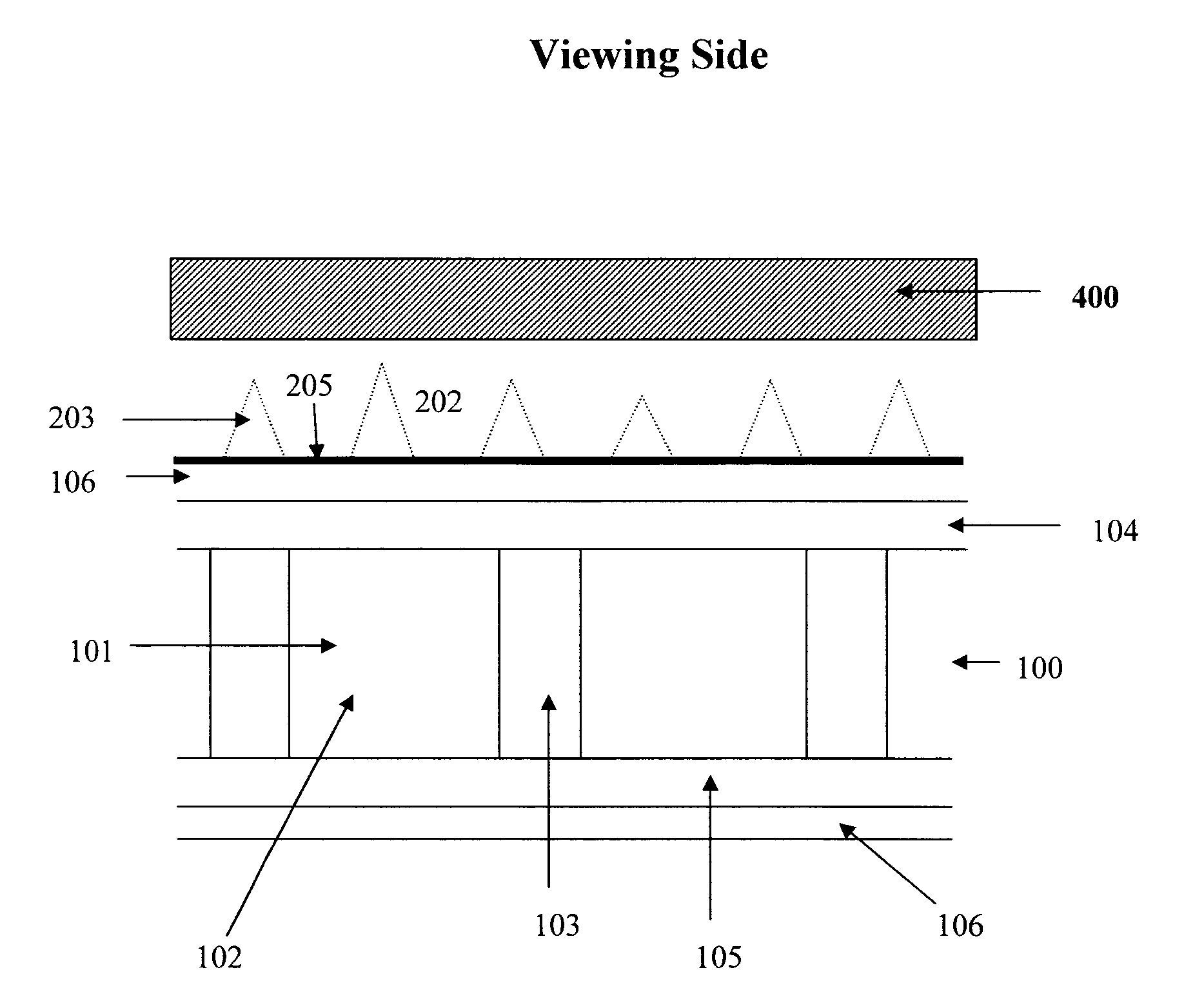 Display devices with grooved luminance enhancement film