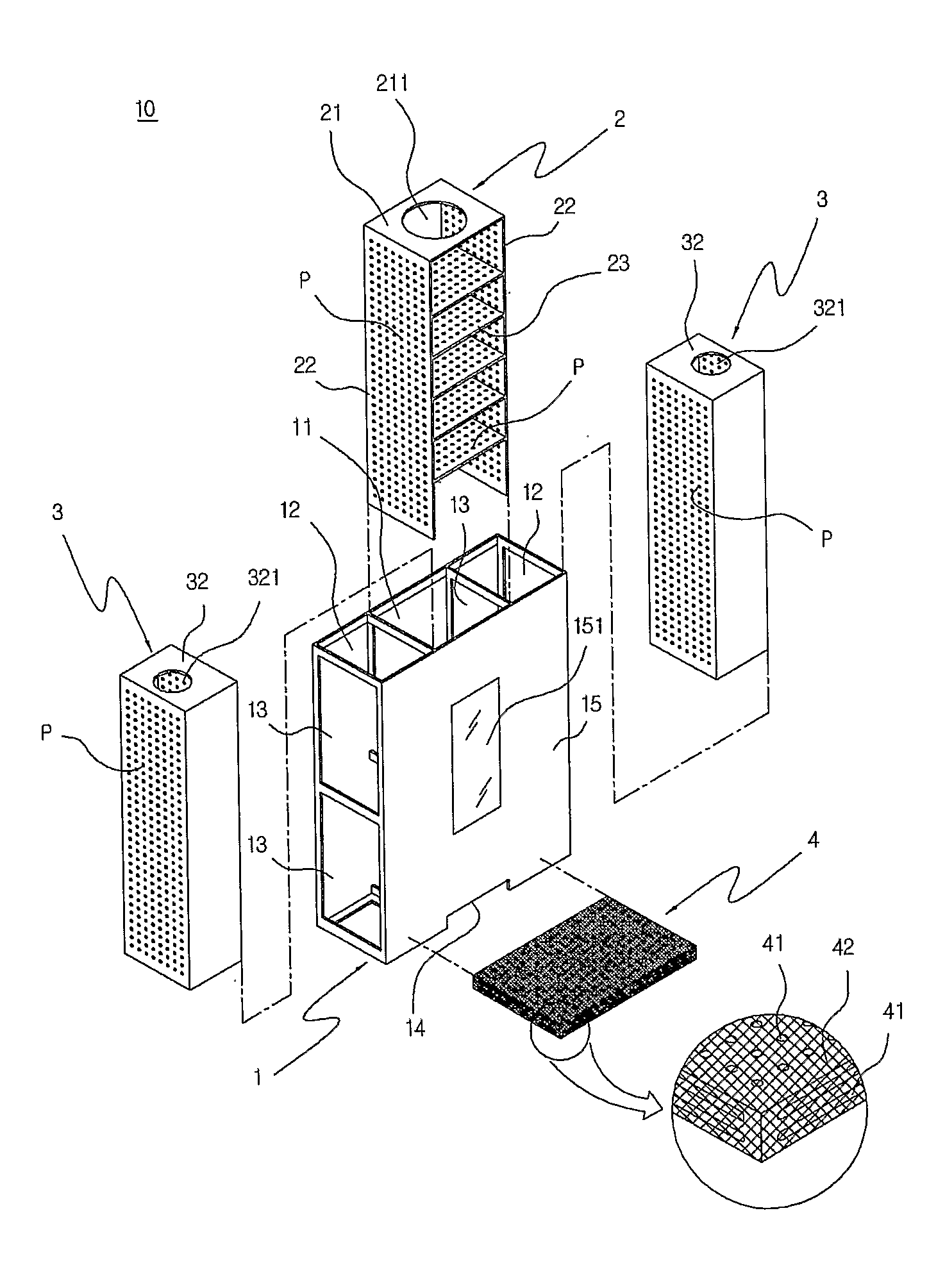 Foam filter for aquarium having function of purifying air and water