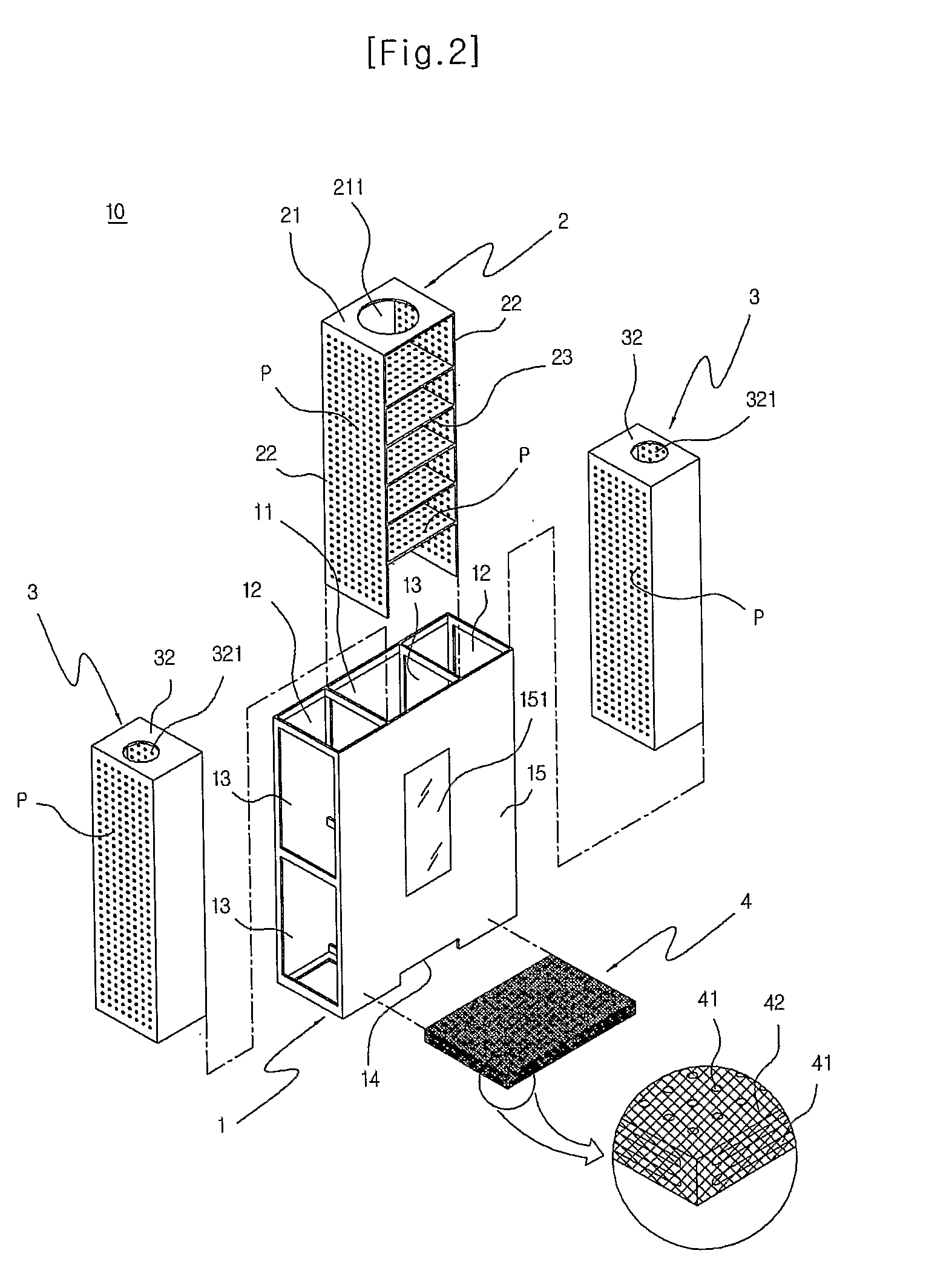 Foam filter for aquarium having function of purifying air and water