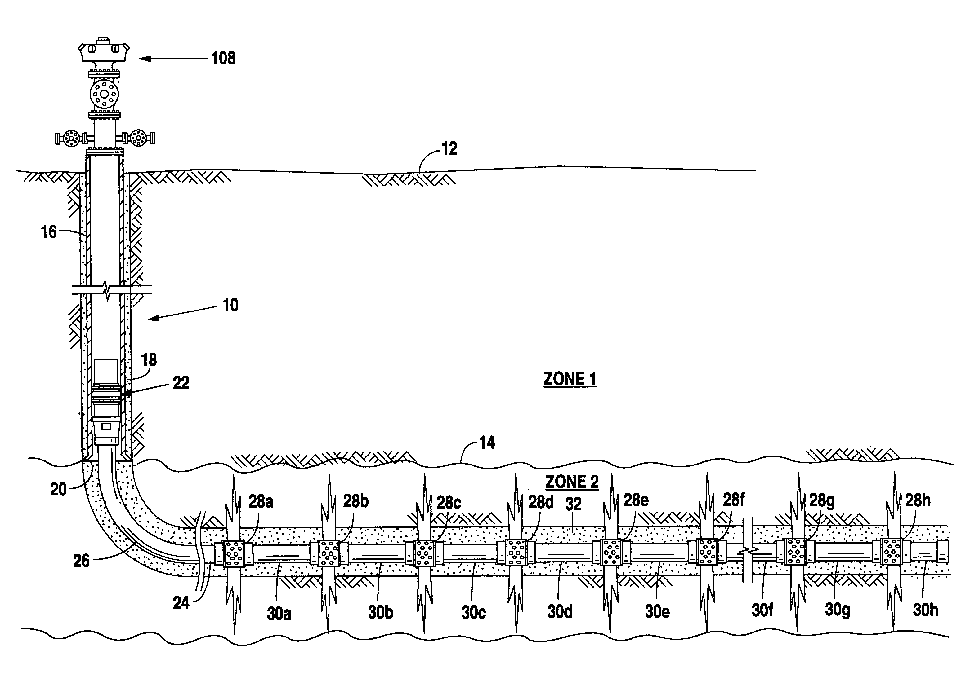 Cemented open hole selective fracing system