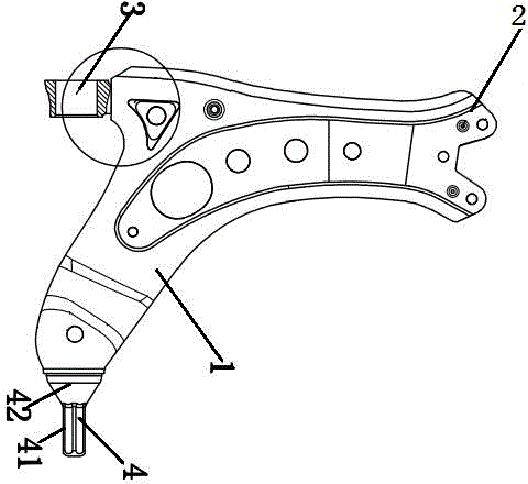 Automobile suspension support arm and production method thereof