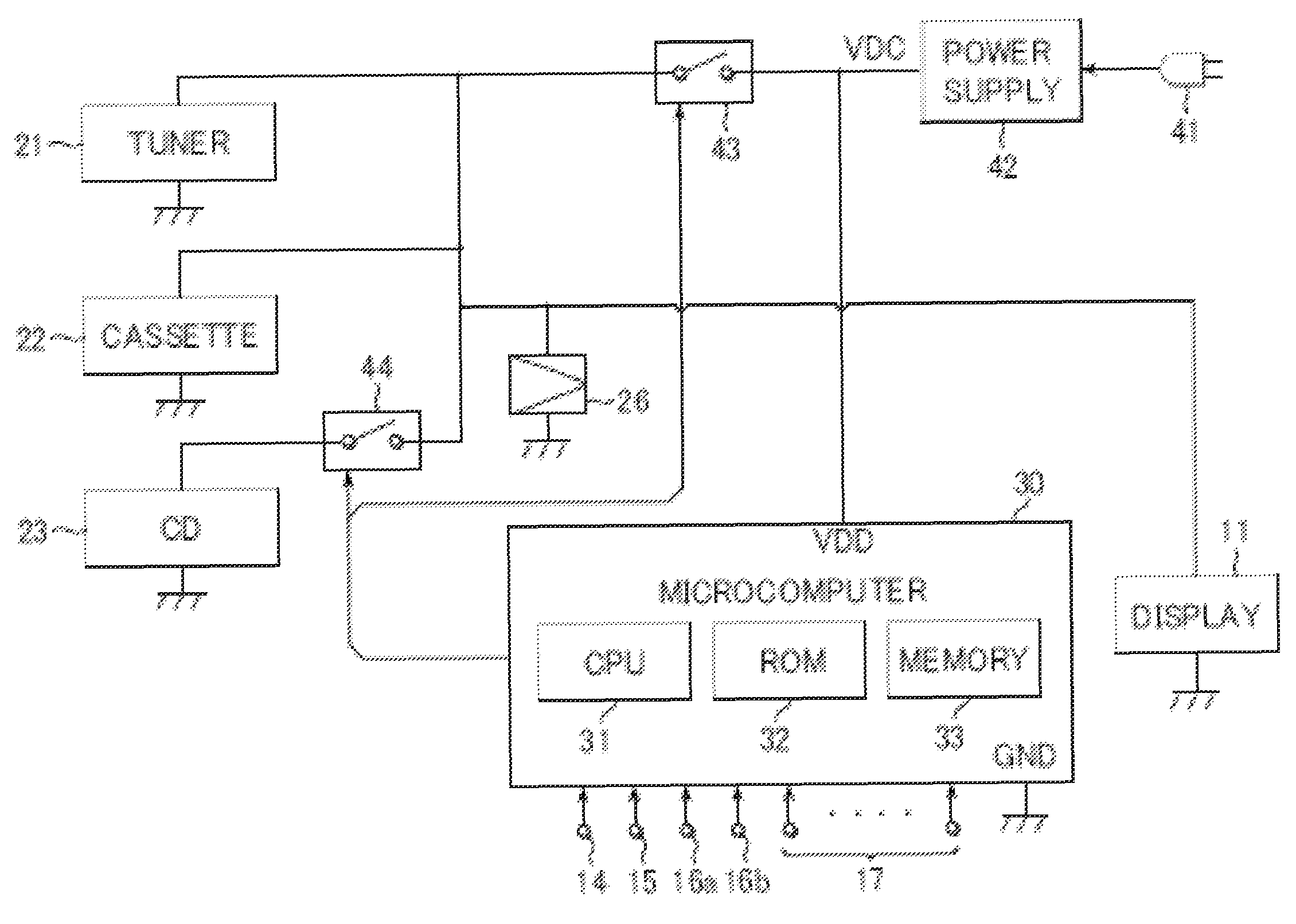 Audio apparatus having tuner unit and digital reproducing unit