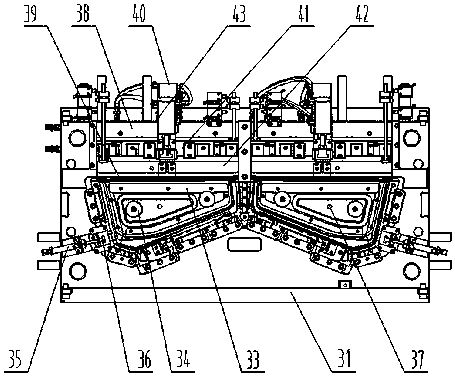 Automatic assembly line for automotive rear door glass