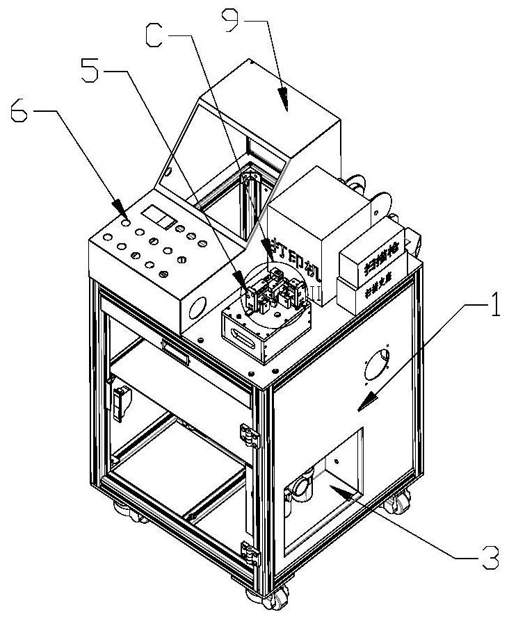 Automobile LED lamp assembly detection and identification machine, detection and identification system and method