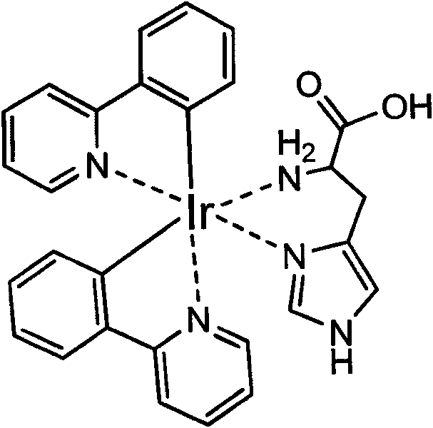 Method for labeling antibody by fluorophore generated by combination of iridium coordination compound and histidine