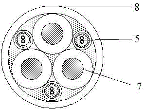 Aerial bare cable utilizing microform sensing optical unit for temperature measurement and strain sensing