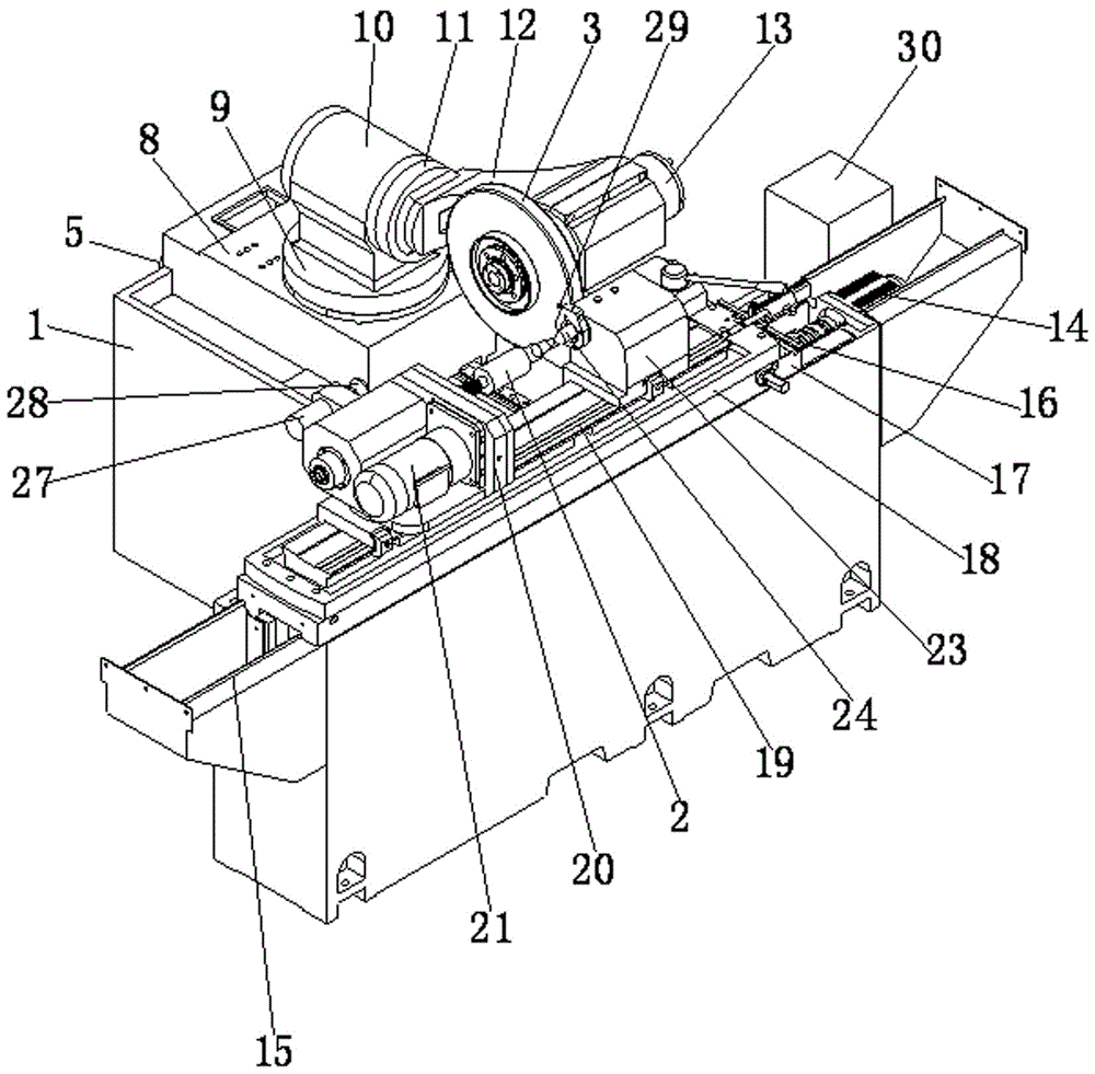 Numerically controlled grinder with rotatable grinding wheel head