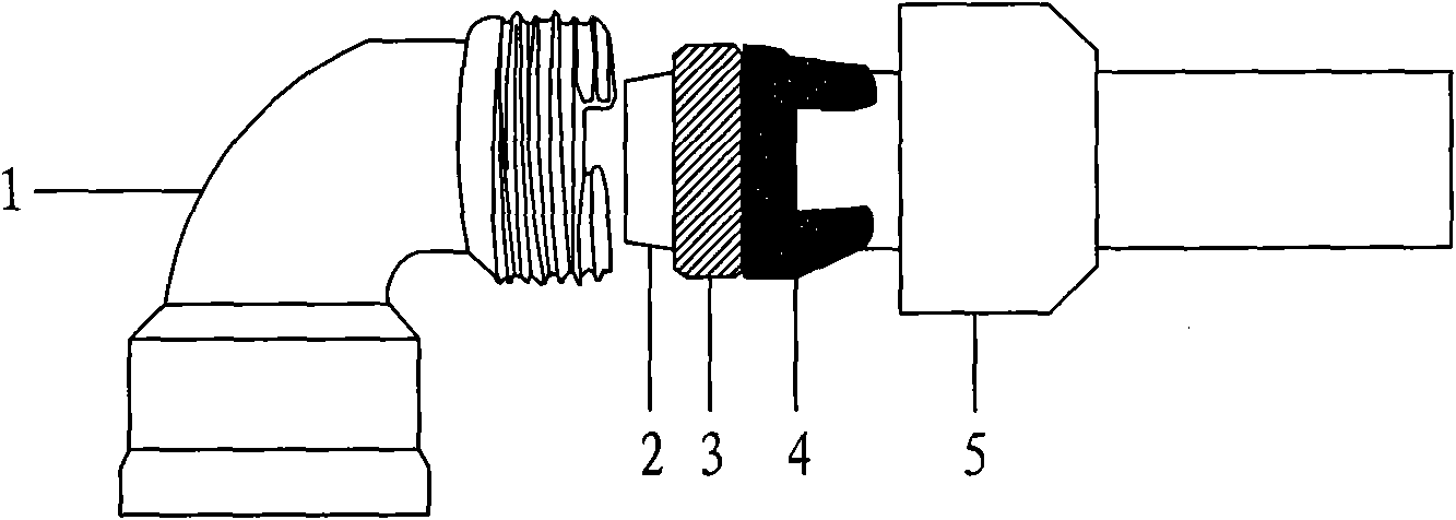 Claw pressing type connecting piece of stainless steel pipeline