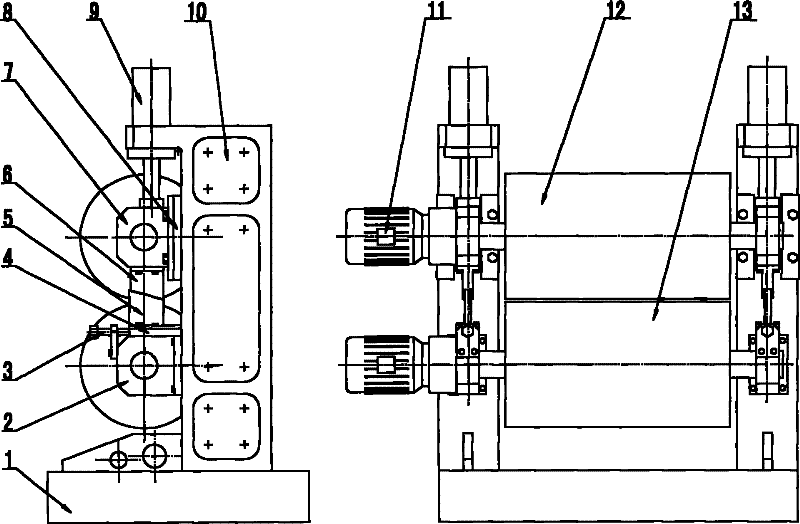 Wedge-type gap adjustment mechanism of plastic sheet calender