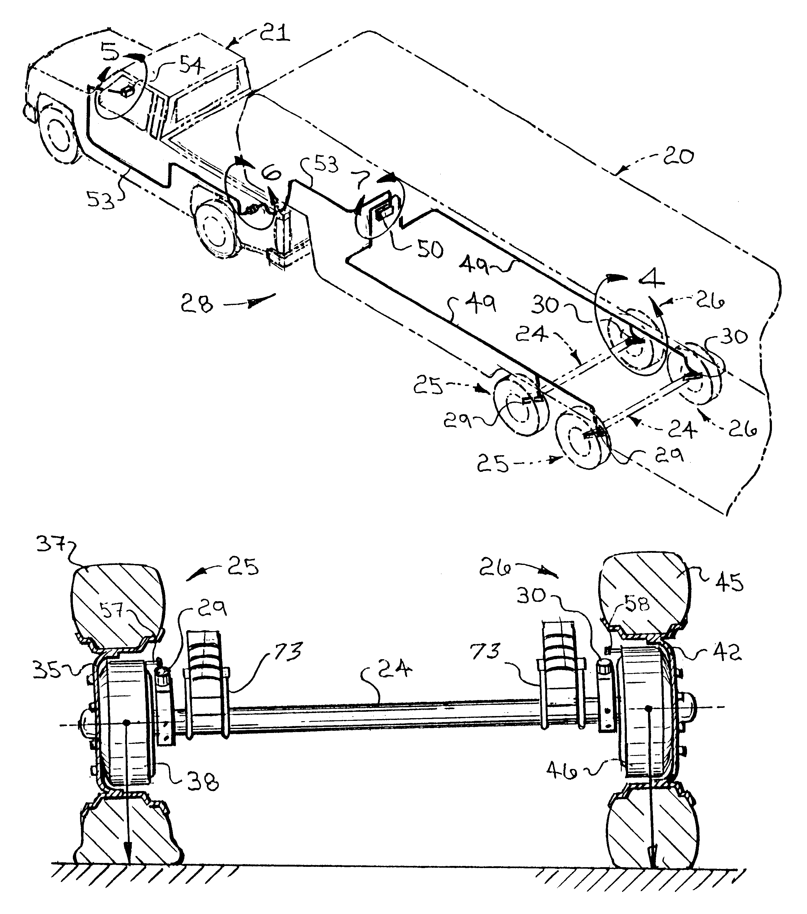 Trailer tire pressure-monitoring system